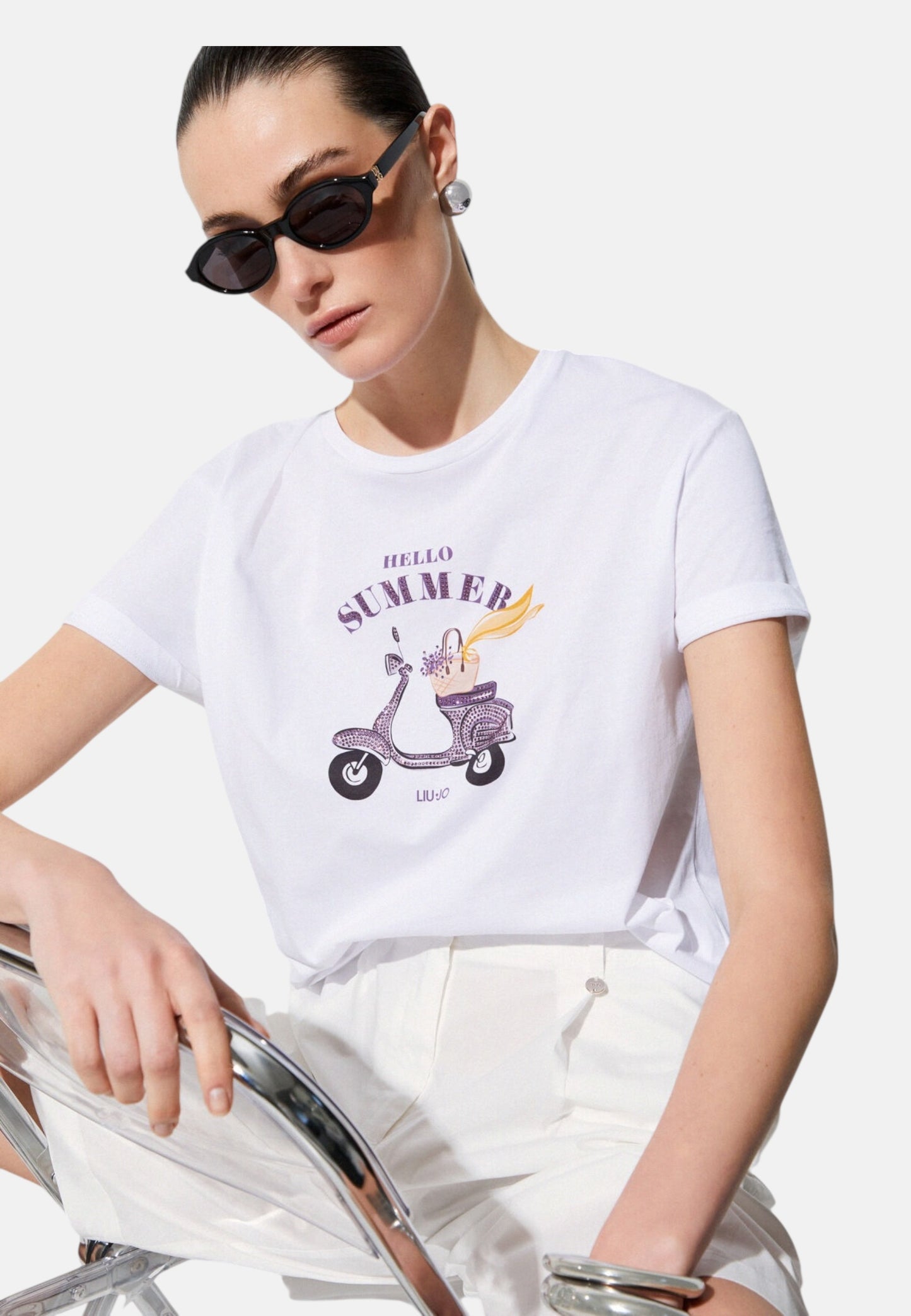 T-Shirt Manica Corta Donna Liu Jo Hello Summer Eco Line WA6502JS923