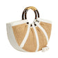 Borsa A Mano Donna Coccinelle In Paglia/Pelle Martellata Fine Coccinelle Shell Straw Medium E1U5D180201