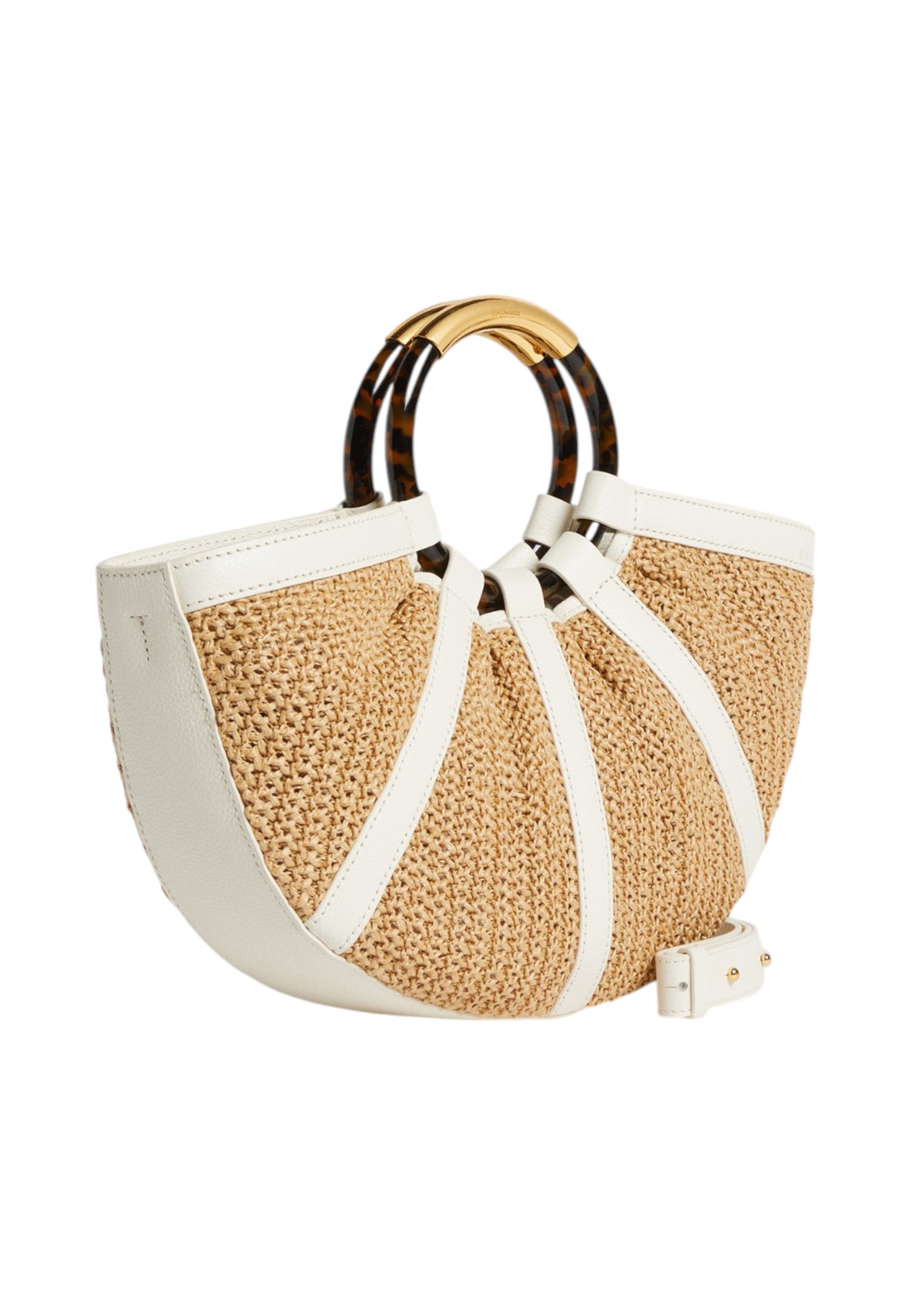 Borsa A Mano Donna Coccinelle In Paglia/Pelle Martellata Fine Coccinelle Shell Straw Medium E1U5D180201