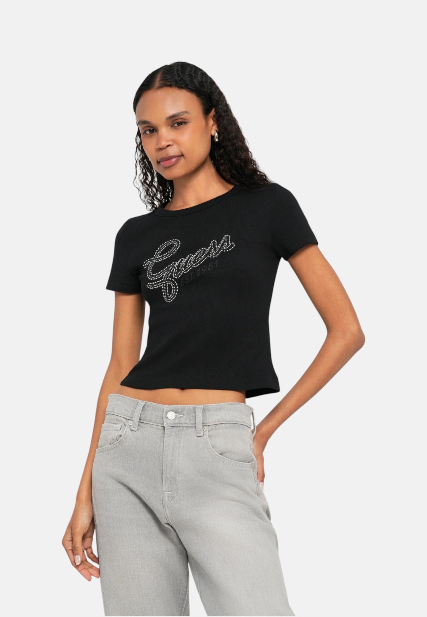 T-Shirt Manica Corta Donna Guess  Guess Studs Script W6RI22KA0H1