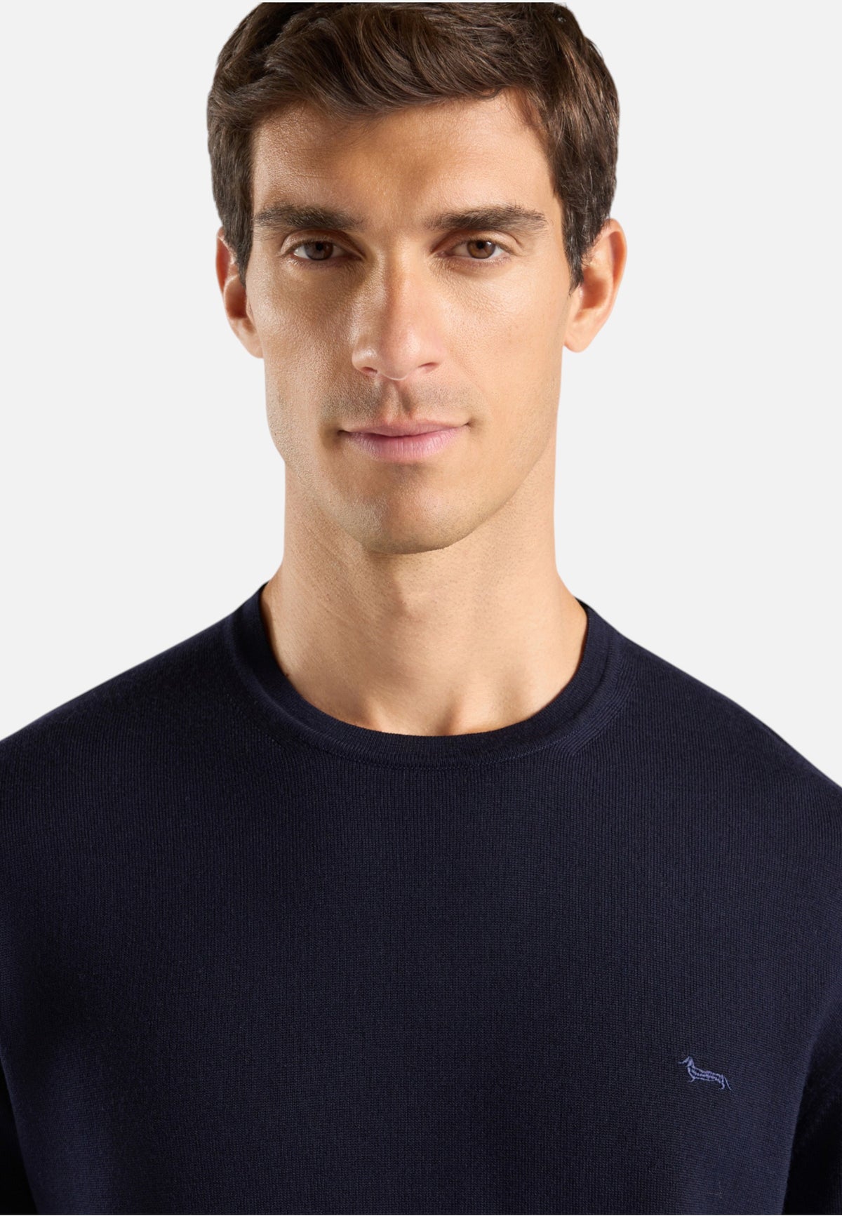 Maglione A Girocollo Uomo Harmont & Blaine Pura lana merino, Regular Fit, Finiture a costine, Made in Italy, Logo Harmont & Blaine  HRR001030478