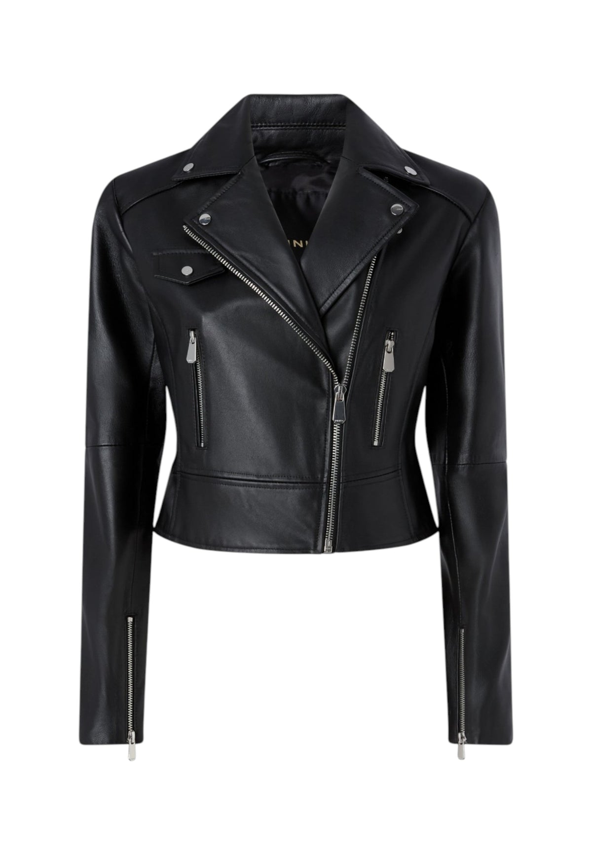 Giacca In Pelle Donna Pinko Pelle nappa, linea biker, chiusura con zip laterale, collo con revers, tasche anteriori con zip, capo foderato New Sensibile 106247A3EB