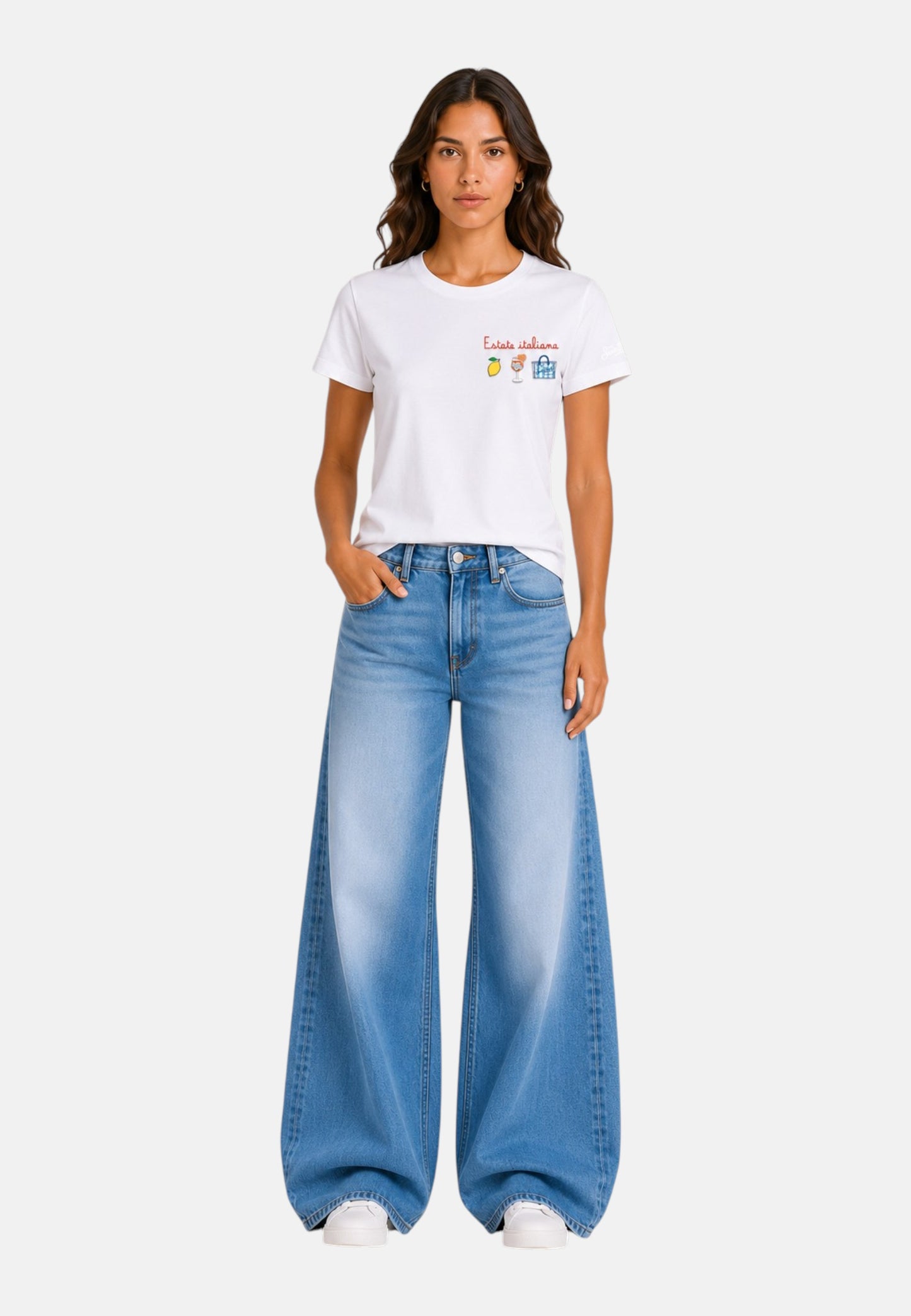 T-Shirt Manica Corta Donna Mc2 Saint Barth Estate Italiana Emb Emilie EMI0001