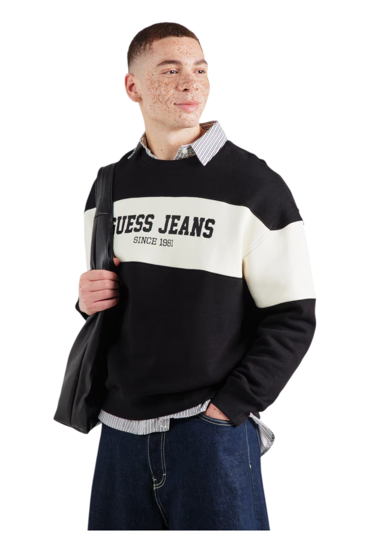 Felpa A Girocollo Uomo Guess  Gj Horizont Stripe M4BQ39K9V31