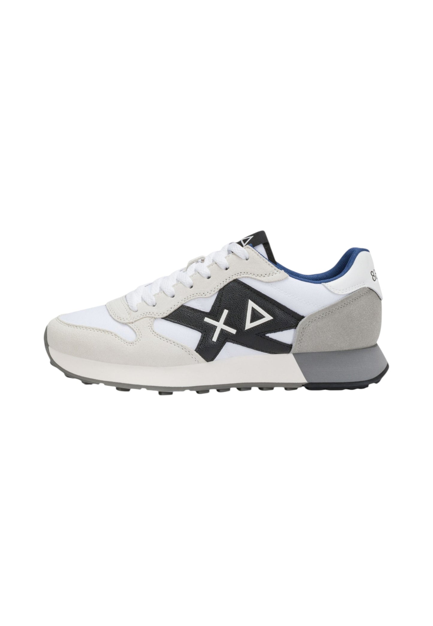 Sneakers Basse Uomo Sun68 Stile Running, Nylon E Suede, Maxi Logo Ricamato, Dettagli A Contrasto Jaki 2.0 Solid Z46121