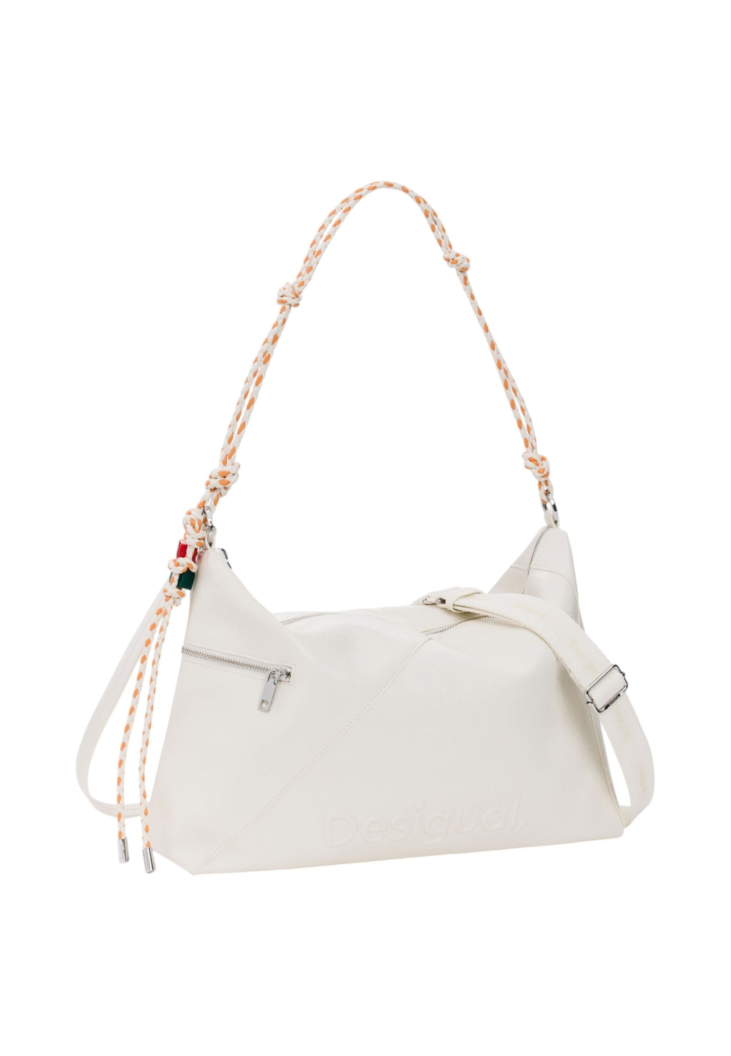 Borsa A Spalla Donna Desigual  Bag Half Logo Leiria 2.0 Ecru 26SAXPA7