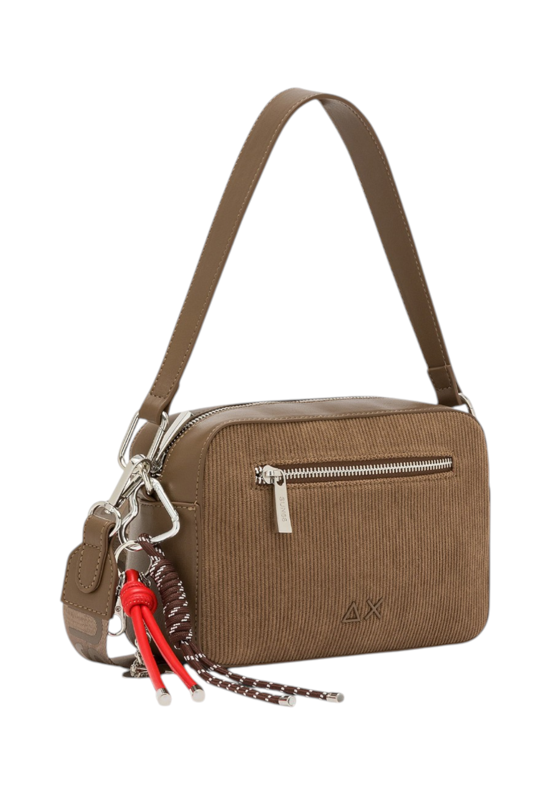 Borsa A Tracolla Donna Sun68 Camera Bag Velluto A Coste, Tracolla Regolabile, Tasca Frontale Con Zip, Chiusura Con Zip, Logo Frontale Corduroy Y46218