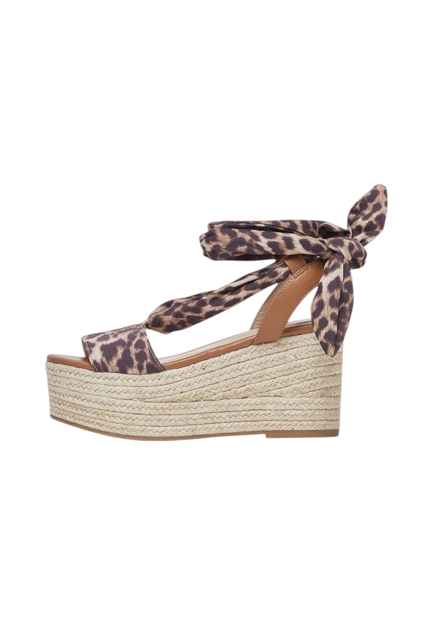 Sandali Con Zeppa Donna Liu Jo In Tessuto Stampato Leopardato E Saddle Bali 03 SA6087TX133