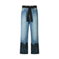 Jeans Straight Fit Donna Liu Jo Vita Regular Dettagli In Pizzo Belt UF5212D0280