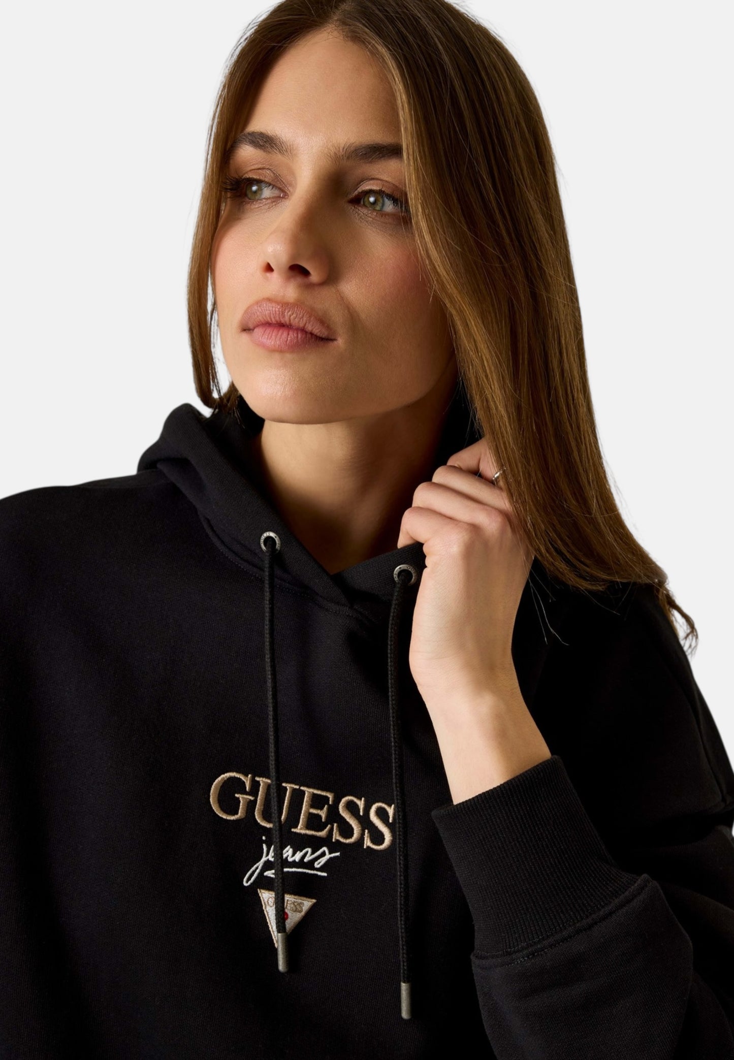 Felpa Con Cappuccio Donna Guess Cropped Gj Drop Shoulder Baker W6RQ00K68I4
