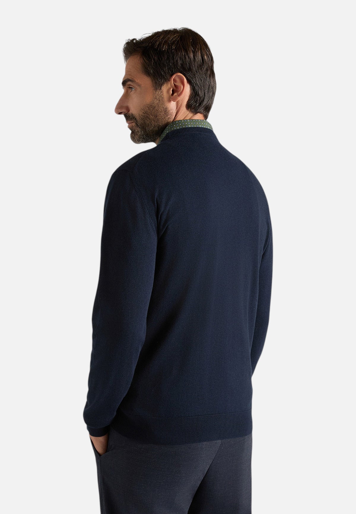 Maglia A Girocollo Uomo Harmont & Blaine Misto cotone e cashmere, Regular Fit, Tinta unita, Finiture a costine, Made in Italy  HRR249030744