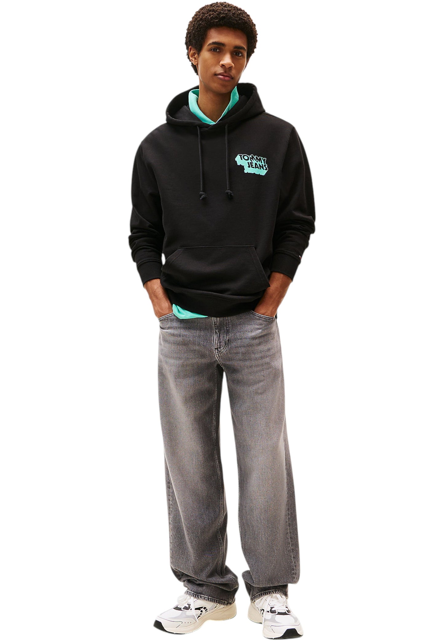 Felpa Con Cappuccio Uomo Tommy Jeans  Tjm Stack Back Logo DM0DM21625