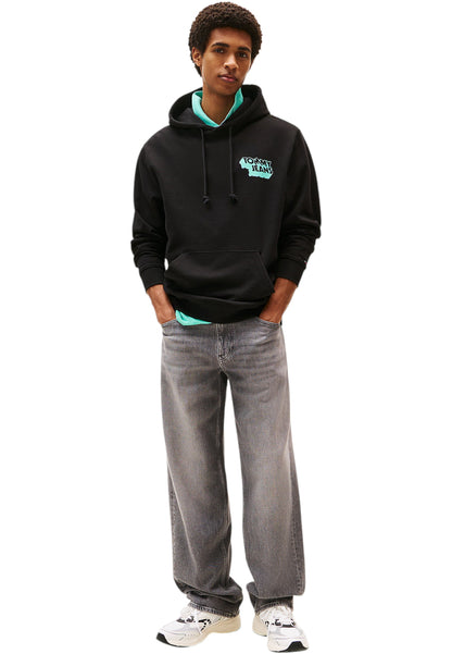 Felpa Con Cappuccio Uomo Tommy Jeans  Tjm Stack Back Logo DM0DM21625