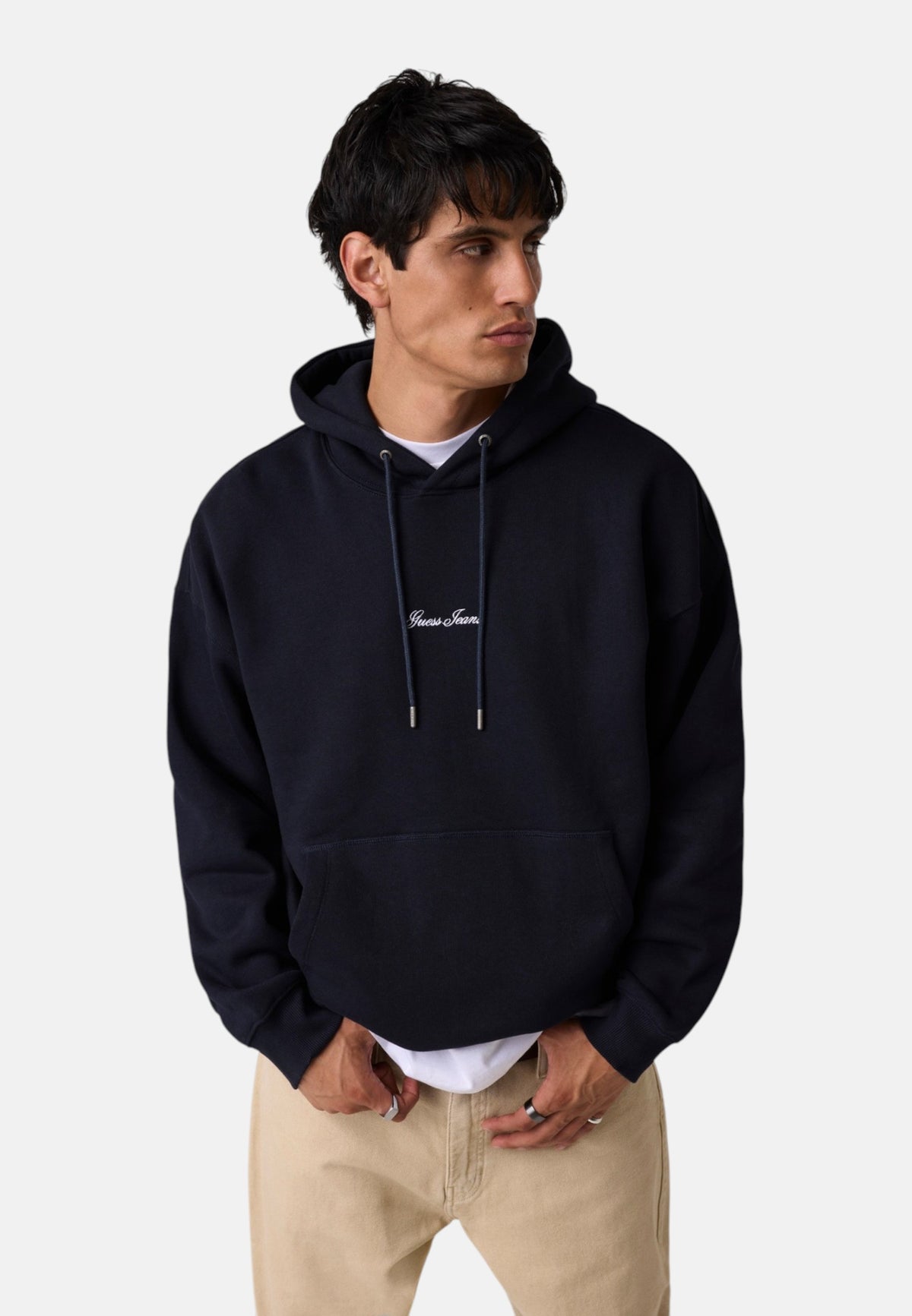 Felpa Con Cappuccio Uomo Guess Logo, Vestibilit� oversize, Logo piccolo Gj M6BQ13K5461