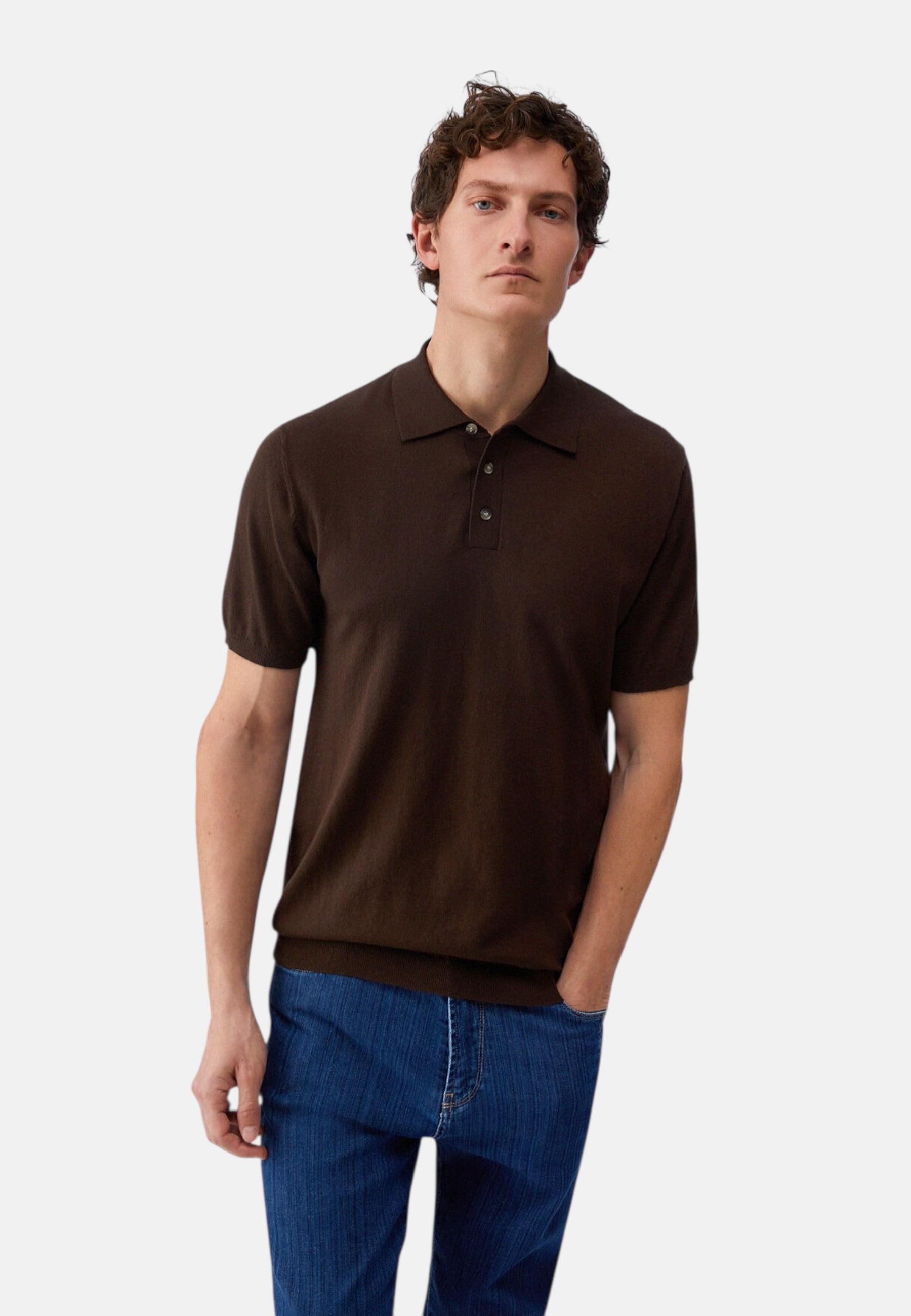 Polo Manica Corta Uomo Liu Jo In Maglia Cotone E Seta  QA6071MA19R