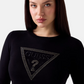 Maglione A Girocollo Donna Guess Logo triangolo Katie W6YR28Z0976