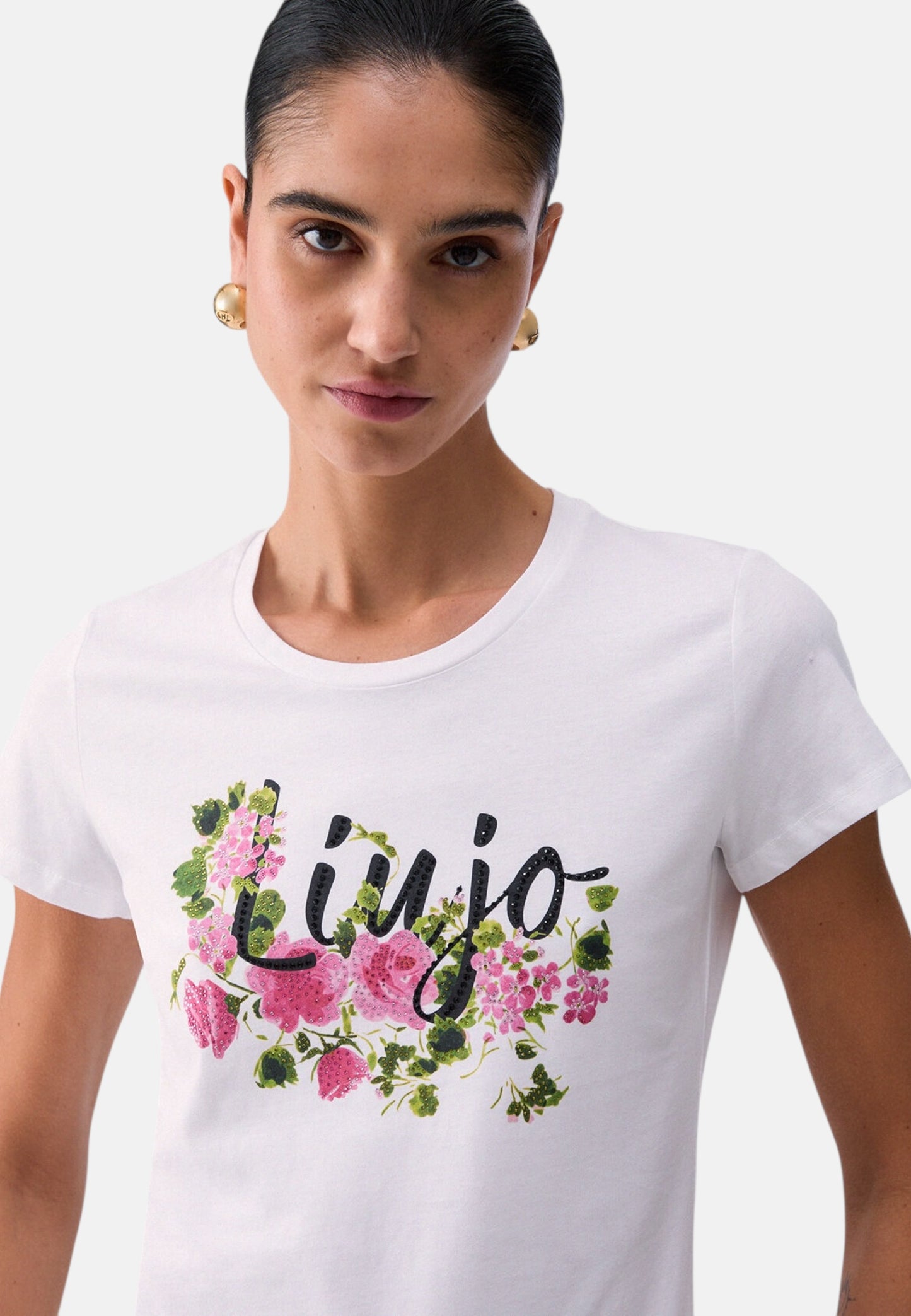 T-Shirt Manica Corta Donna Liu Jo Liujo Naive Rose Eco Line WA6493JS923