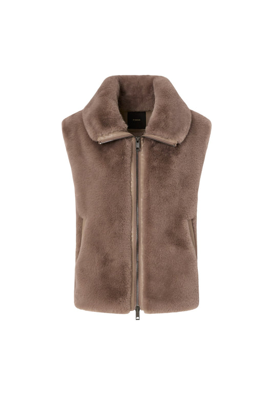 Pelliccia Sintetica Donna Pinko Smanicata Aspen Soft Deyn Gilet 105107A2WN