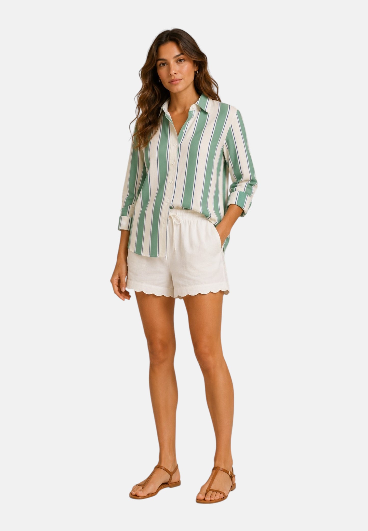 Camicia Manica lunga Donna Mc2 Saint Barth Beach Stripes Brigitte BRIG001