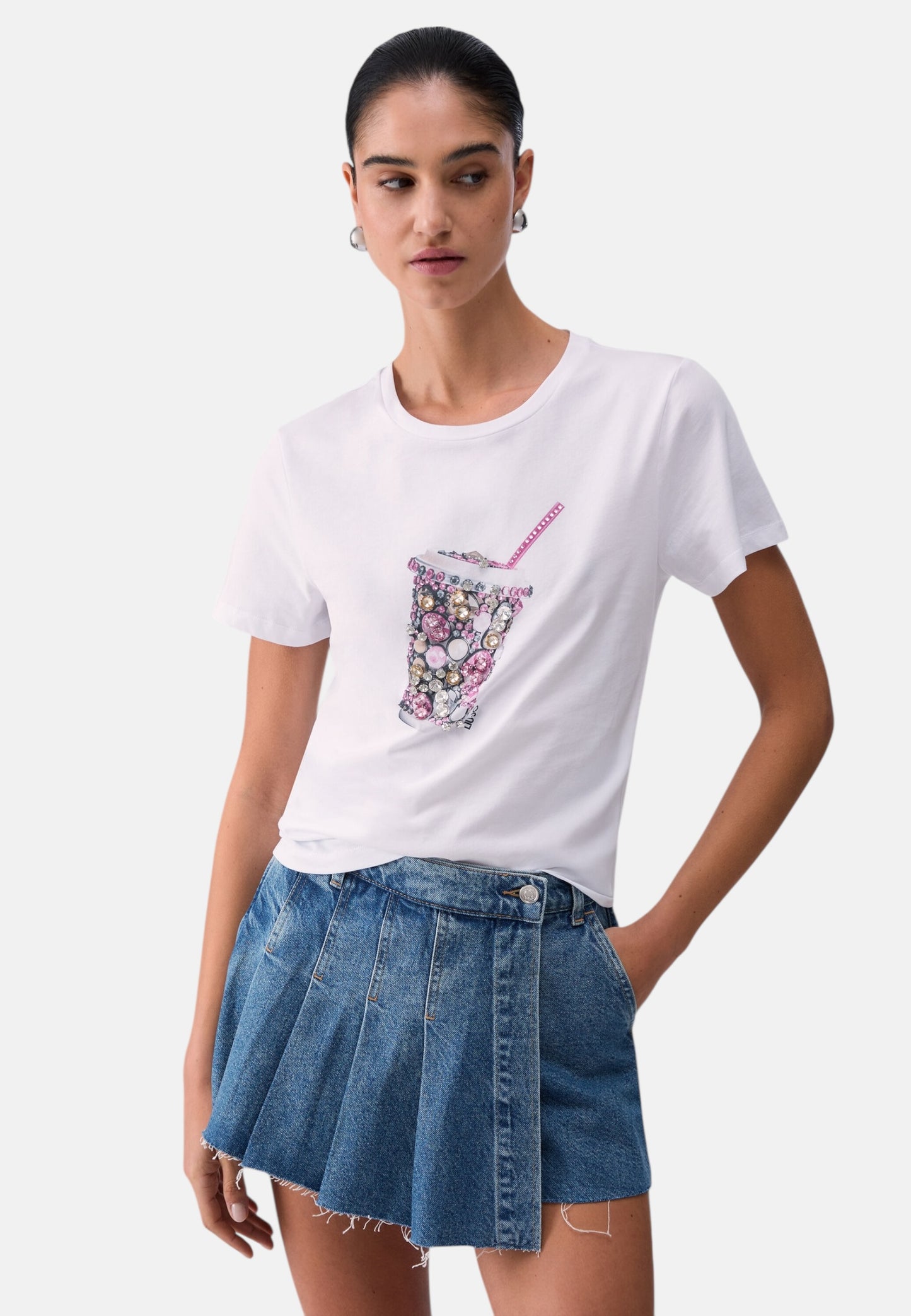 T-Shirt Manica Corta Donna Liu Jo Milkshake Lj Eco Line WA6237JS923
