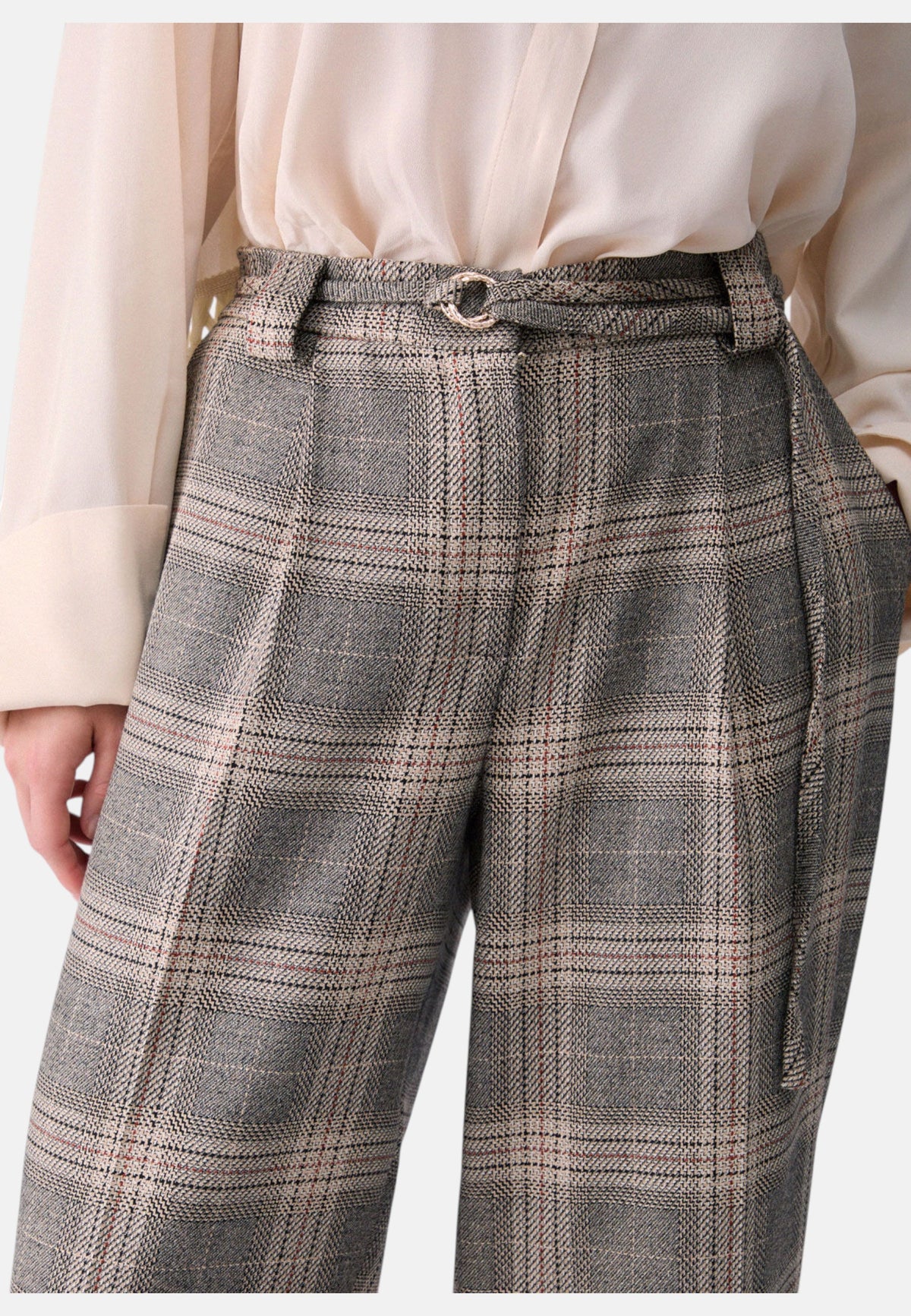Pantaloni  Donna Liu Jo Palazzo Principe di Galles Con Cintura  CF6080T859A