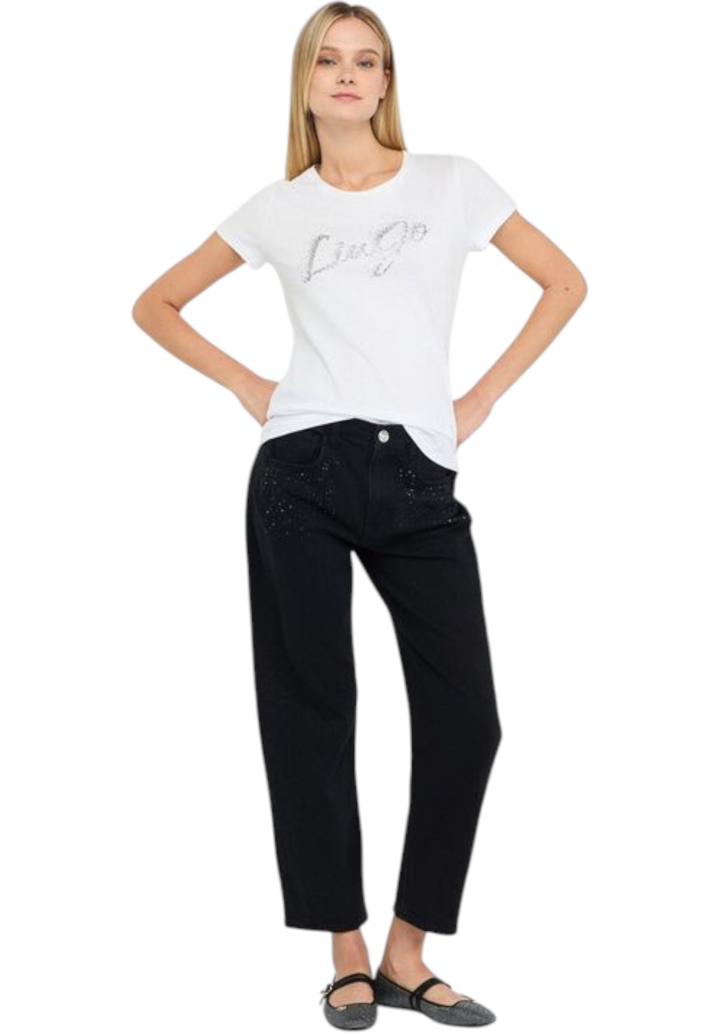 T-Shirt Manica Corta Donna Liu Jo  Faded Liujo Silver UF5266JS904