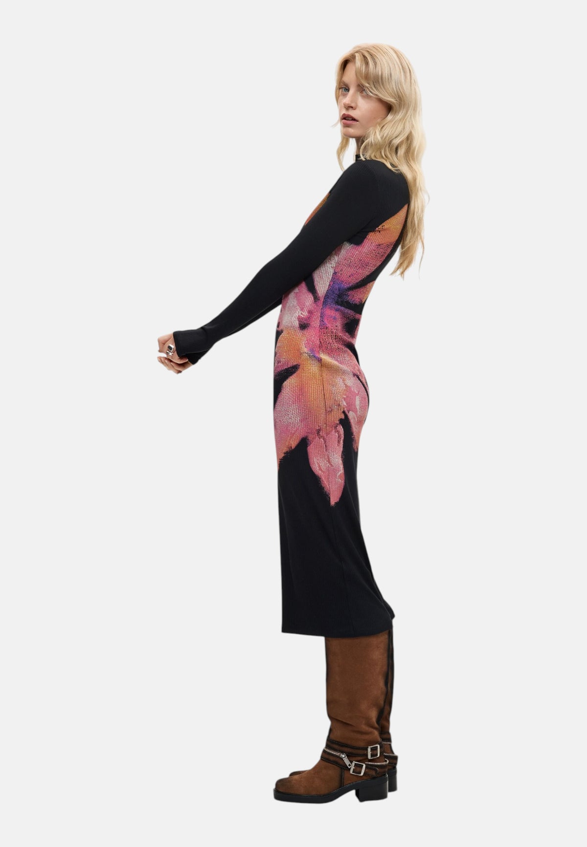 Vestito Midi Donna Desigual Motivo floreale, Fit regular, Manica lunga Sevilla 26WWVK25