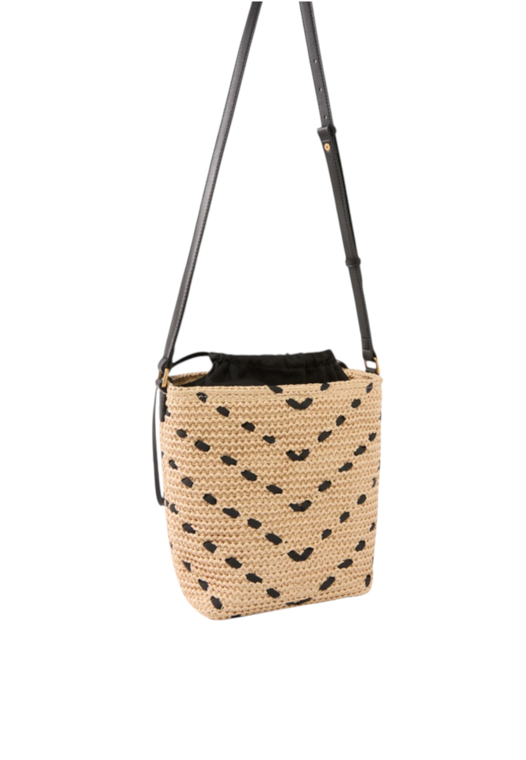 Borsa A Mano Donna Pinko In Rafia Bucket Mini Chevron 106835A391