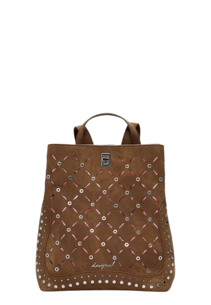 Zaino  Donna Desigual  Yankee Metal Patch Sumy Mini Camel 25WAKP31