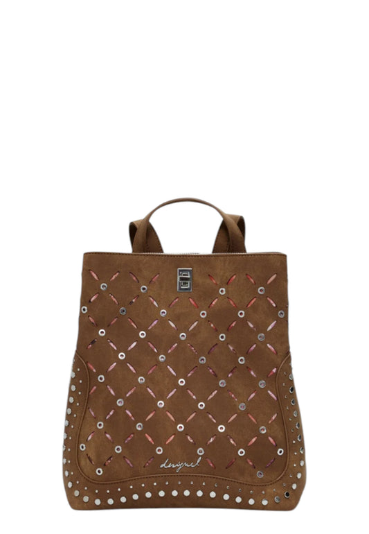 Zaino  Donna Desigual  Yankee Metal Patch Sumy Mini Camel 25WAKP31