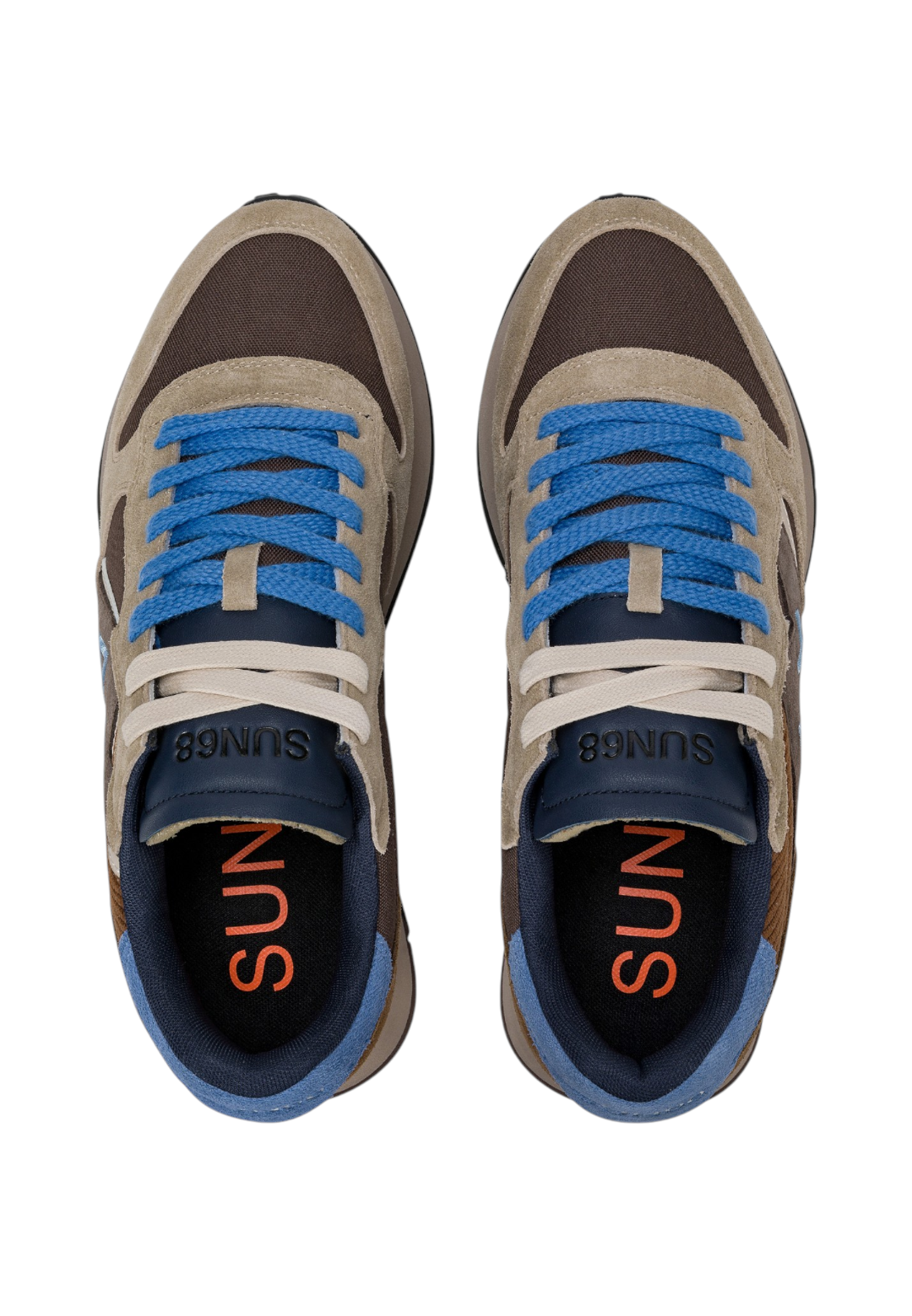 Sneakers Basse Uomo Sun68 Stile Running, Nylon E Suede, Maxi Logo Jaki Winter Z46125