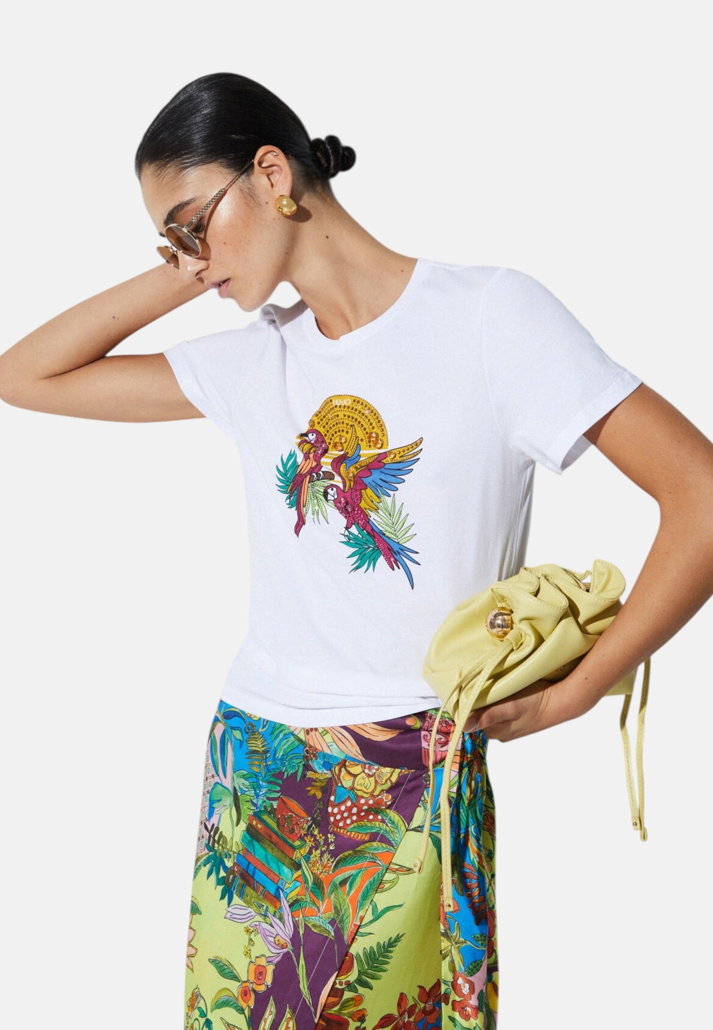 T-Shirt Manica Corta Donna Liu Jo Parrots Lj Eco Line WA6237JS923