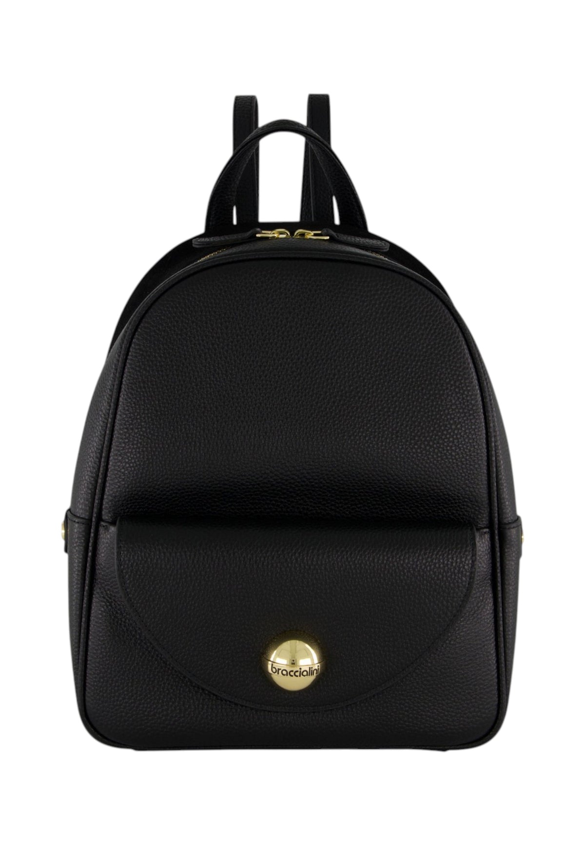 Zaino  Donna Braccialini Zaino compatto, Singolo con tracolle regolabili, Chiusura con zip, Due tasche interne, una con zip e una aperta, Dettaglio boule in metallo dorato, Dimensioni: 24 x 10 x 30 Cm Ariel B19434PP