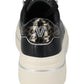Sneakers Basse Donna Valleverde chiusura con lacci, applicazioni perlate, inserto animalier sul tallone, suola a contrasto  V35453A