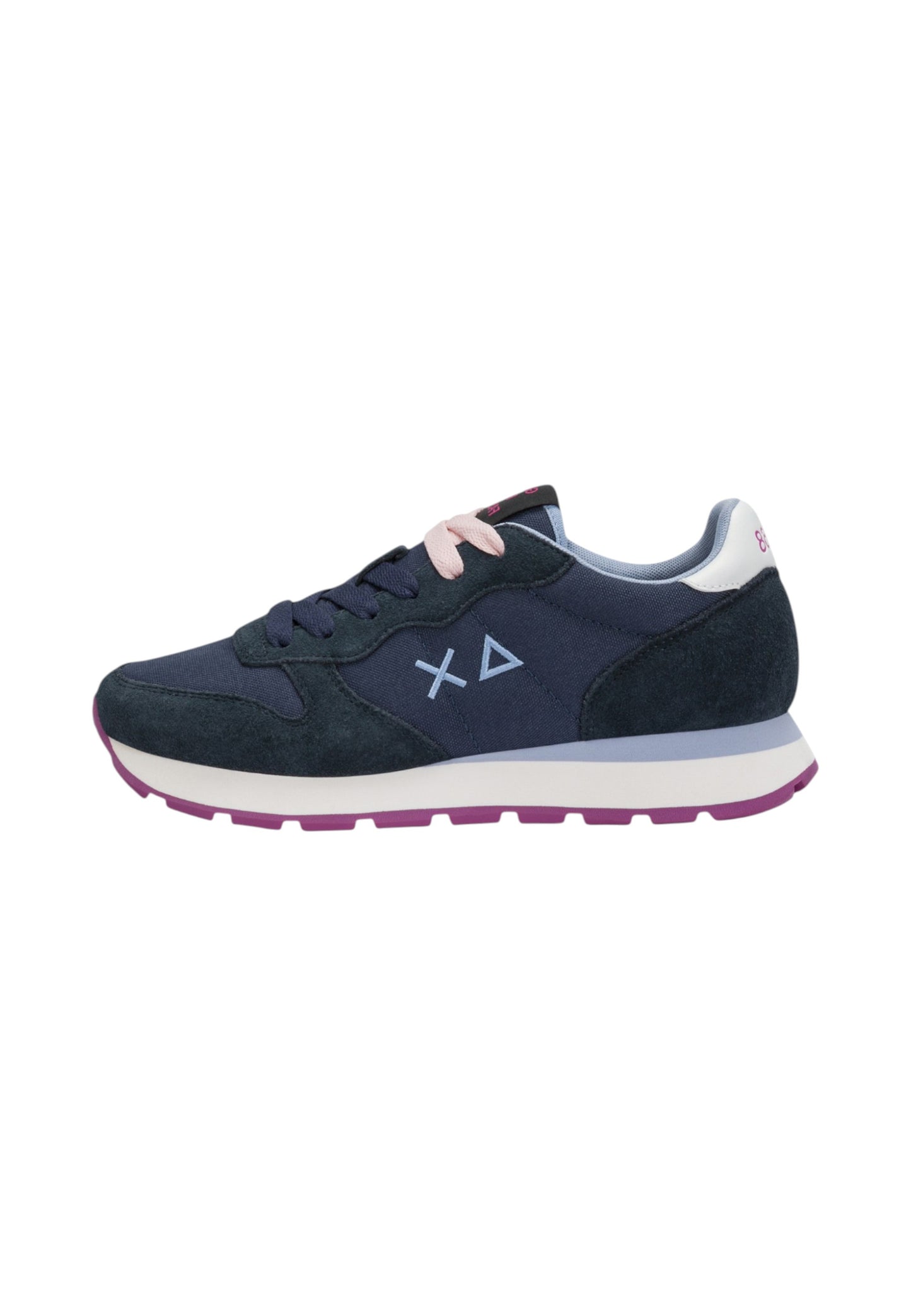 Sneakers Basse Donna Sun68 Stile Running, Nylon E Suede, Logo Ricamato Ally Solid Z46201