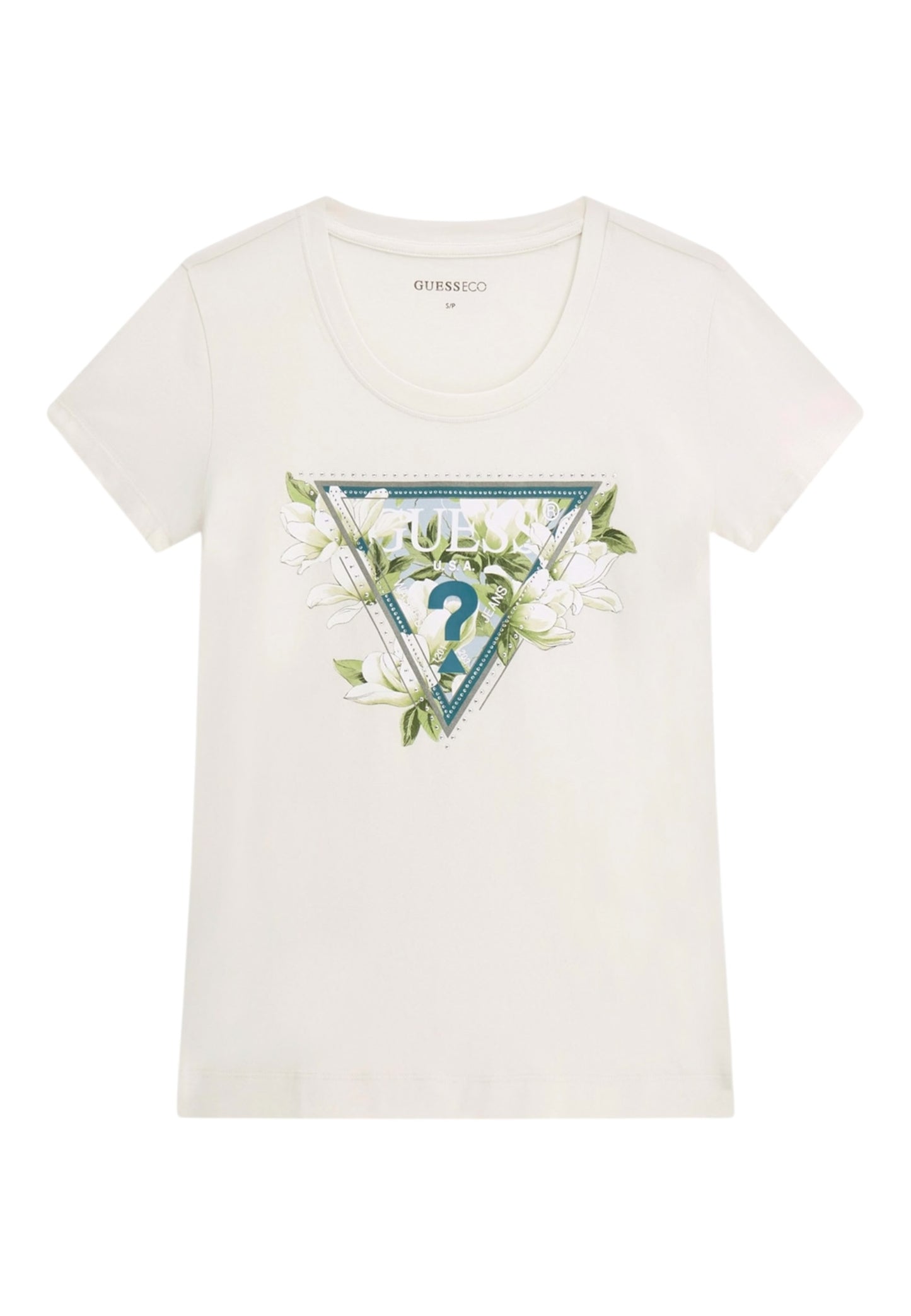 T-Shirt Manica Corta Donna Guess  Camelia Triangle W6RI35J1314