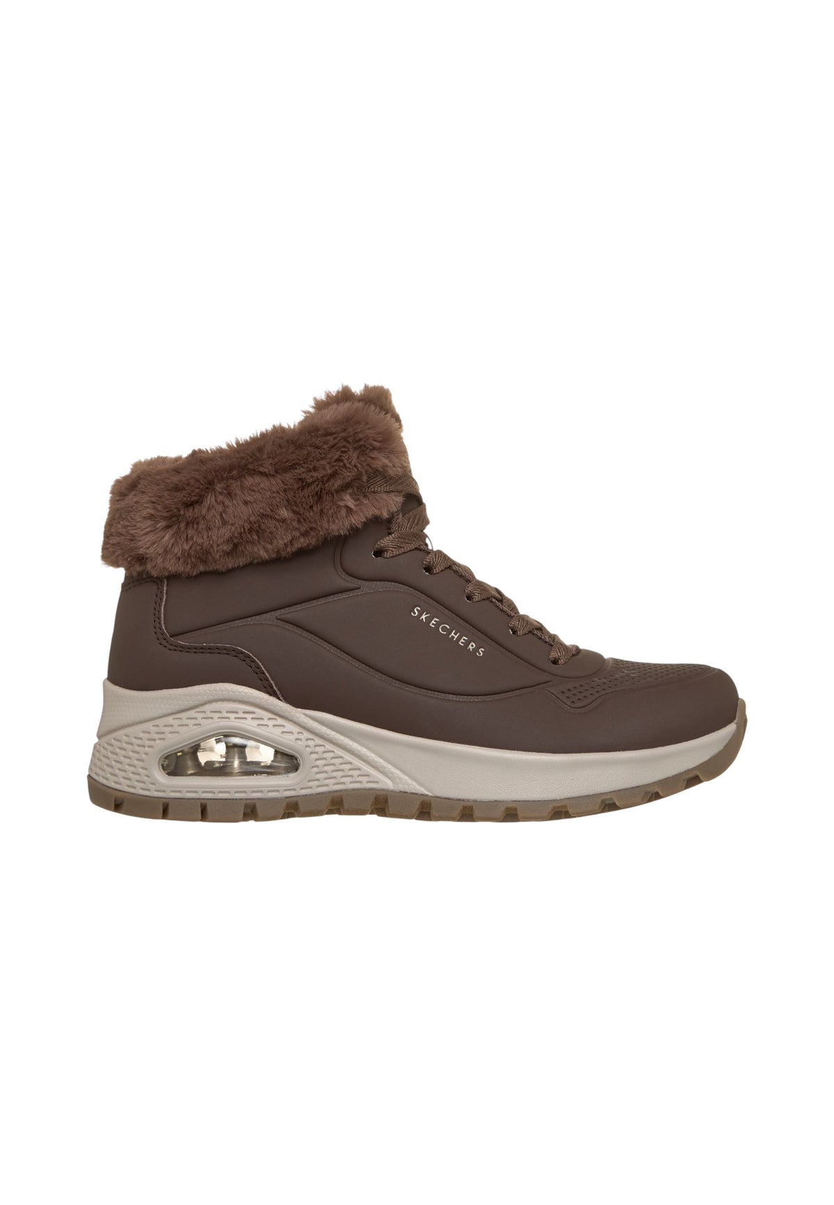 Sneakers Alte Donna Skechers Air-Cooled Memory Foam, Skech-Air, Collo e fodera in ecopelliccia, Suola antiscivolo Uno Rugged-Arctic Avenue 190285