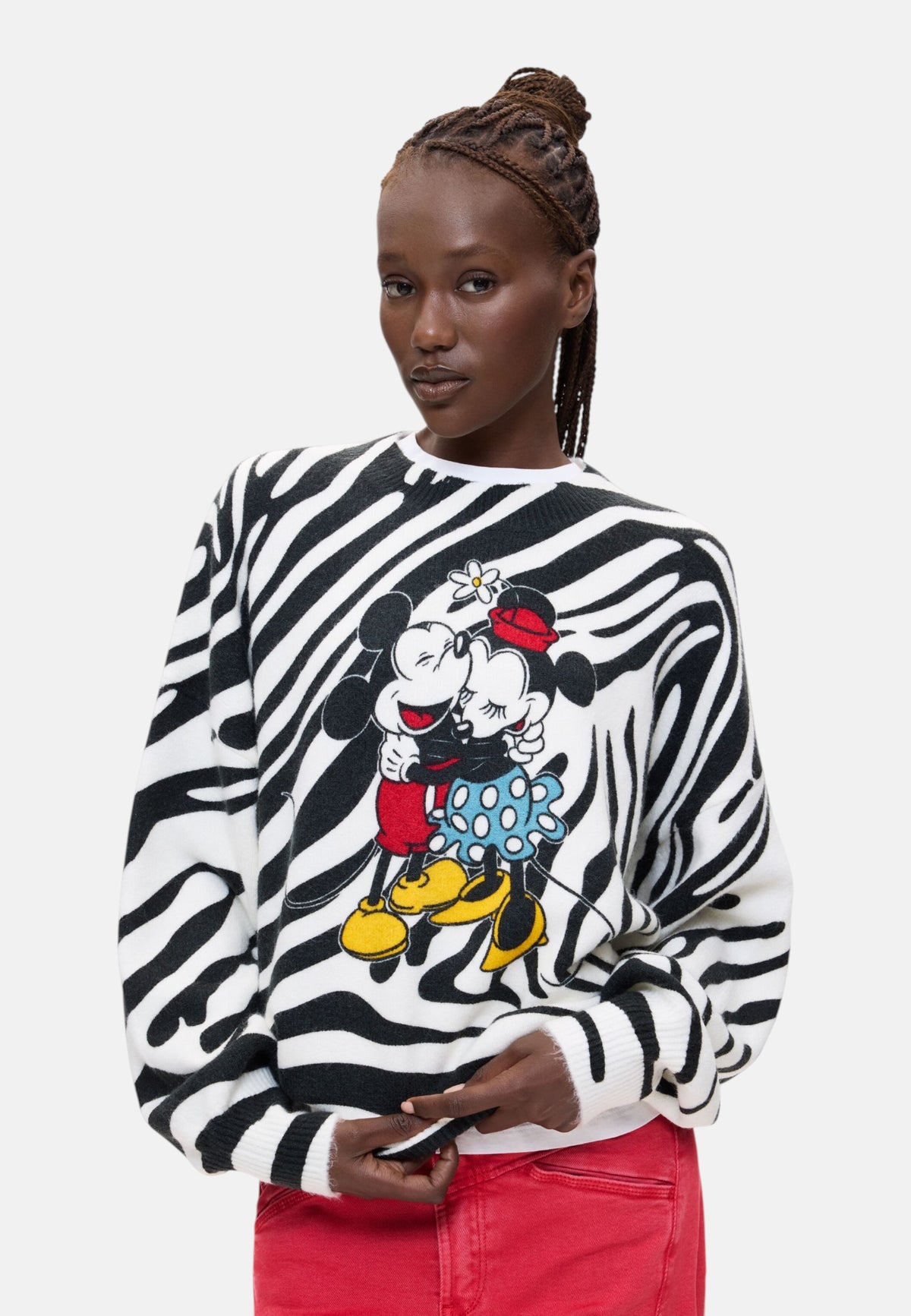 Maglione A Girocollo Donna Desigual Fit regular, Maglia grossa Hug Mickey 26WWJF48
