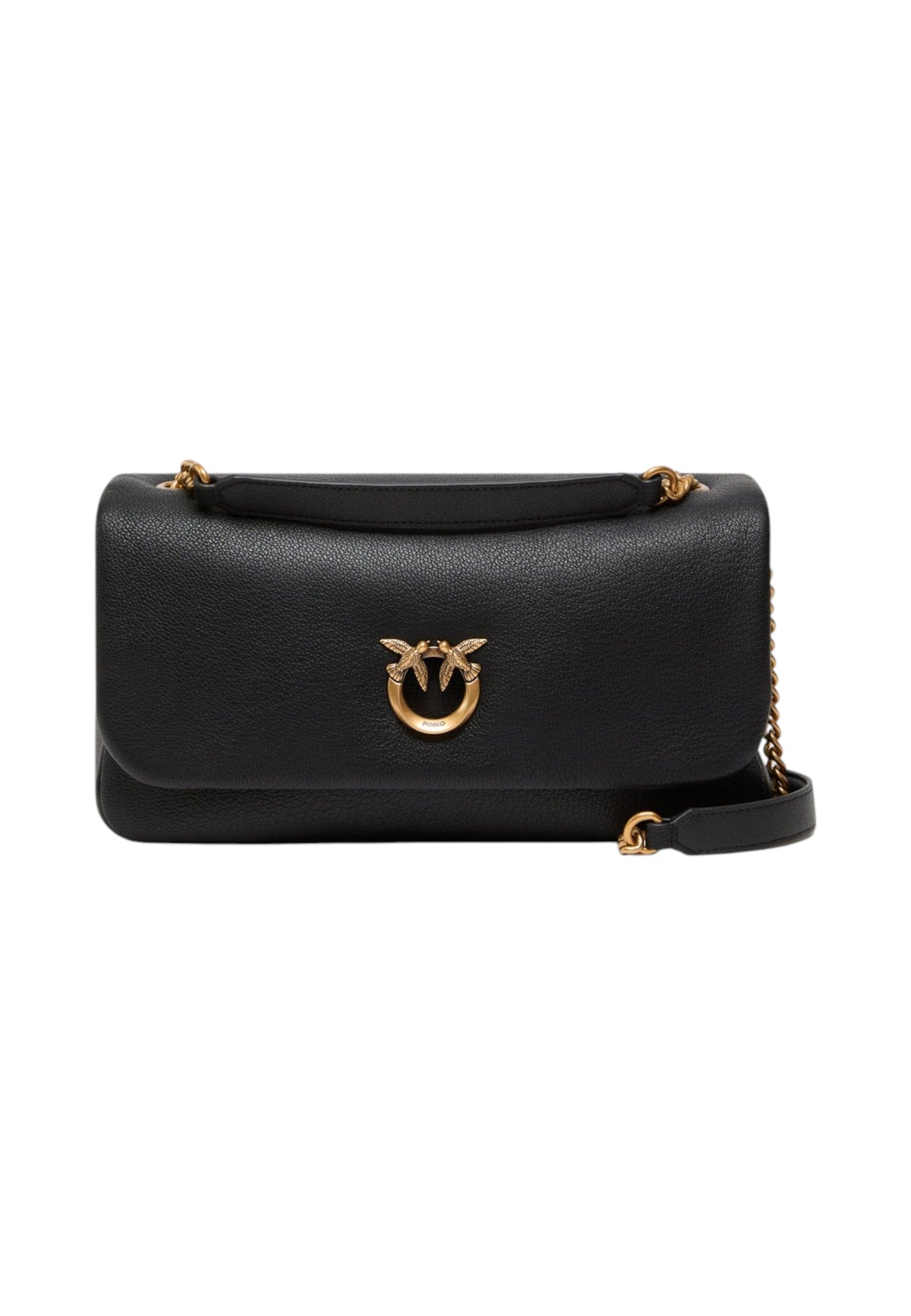 Borsa A Spalla Donna Pinko Silhouette orizzontale, dettaglio Love Birds, tracolla a catena, misure 32 x 12 x 19 cm Click Soft Horizontal Chain Classic 107022A3CX
