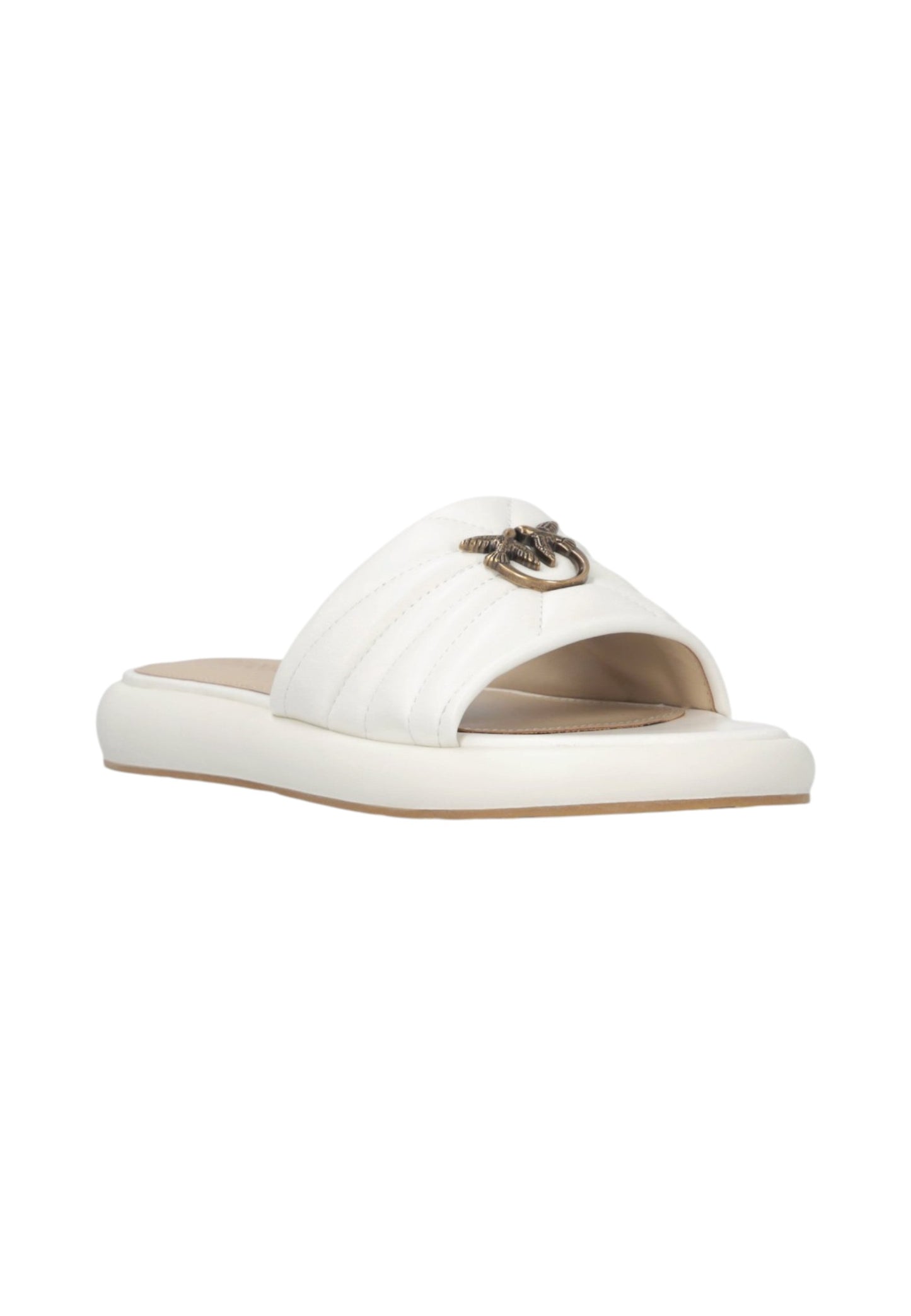 Ciabatte  Donna Pinko In Nappa Trapuntata Con Logo Love Birds Fiona 03 SD0525P003