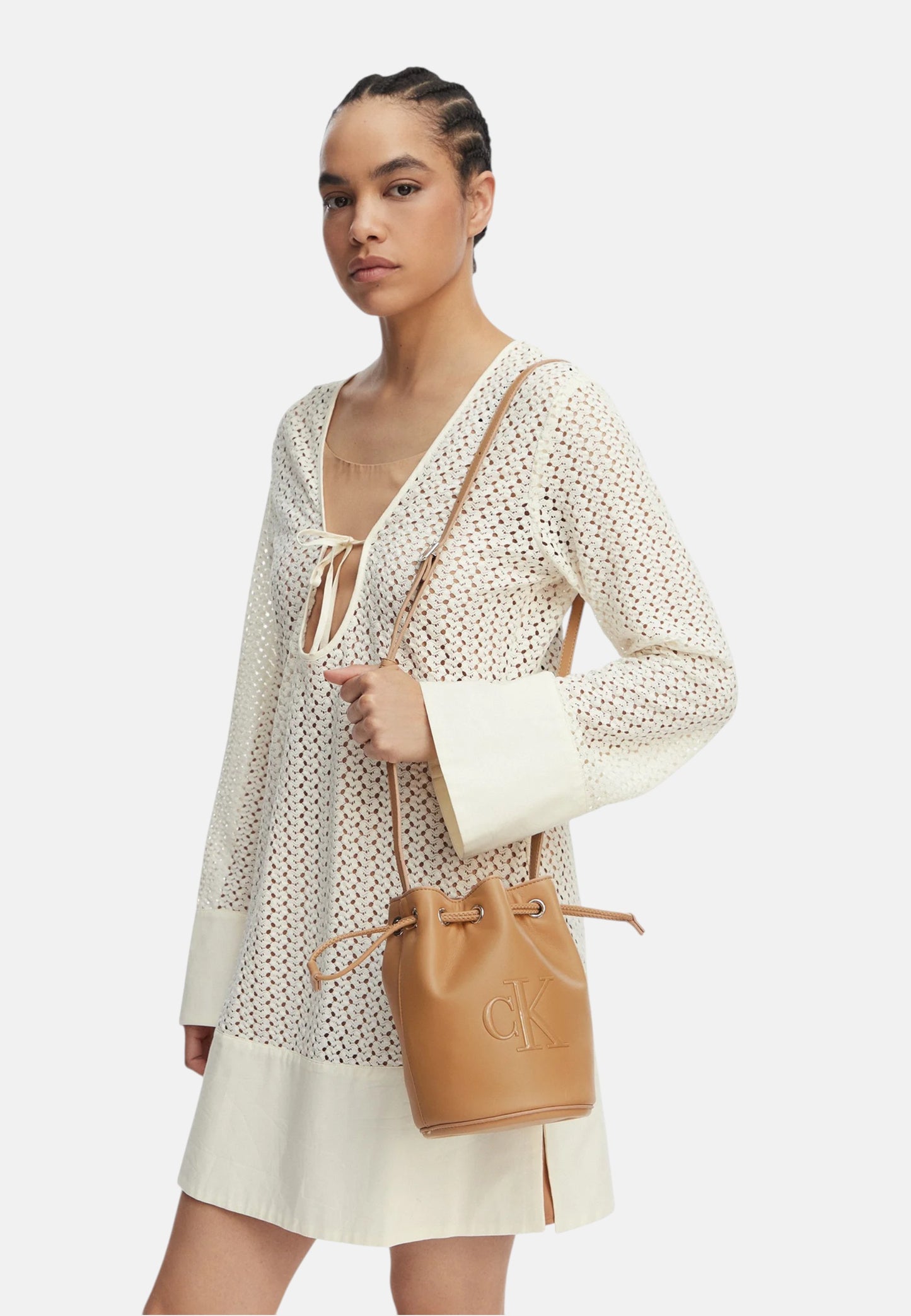 Borsa A Tracolla Donna Calvin klein Small Bucket Bag Bold Ck LV04F3640G