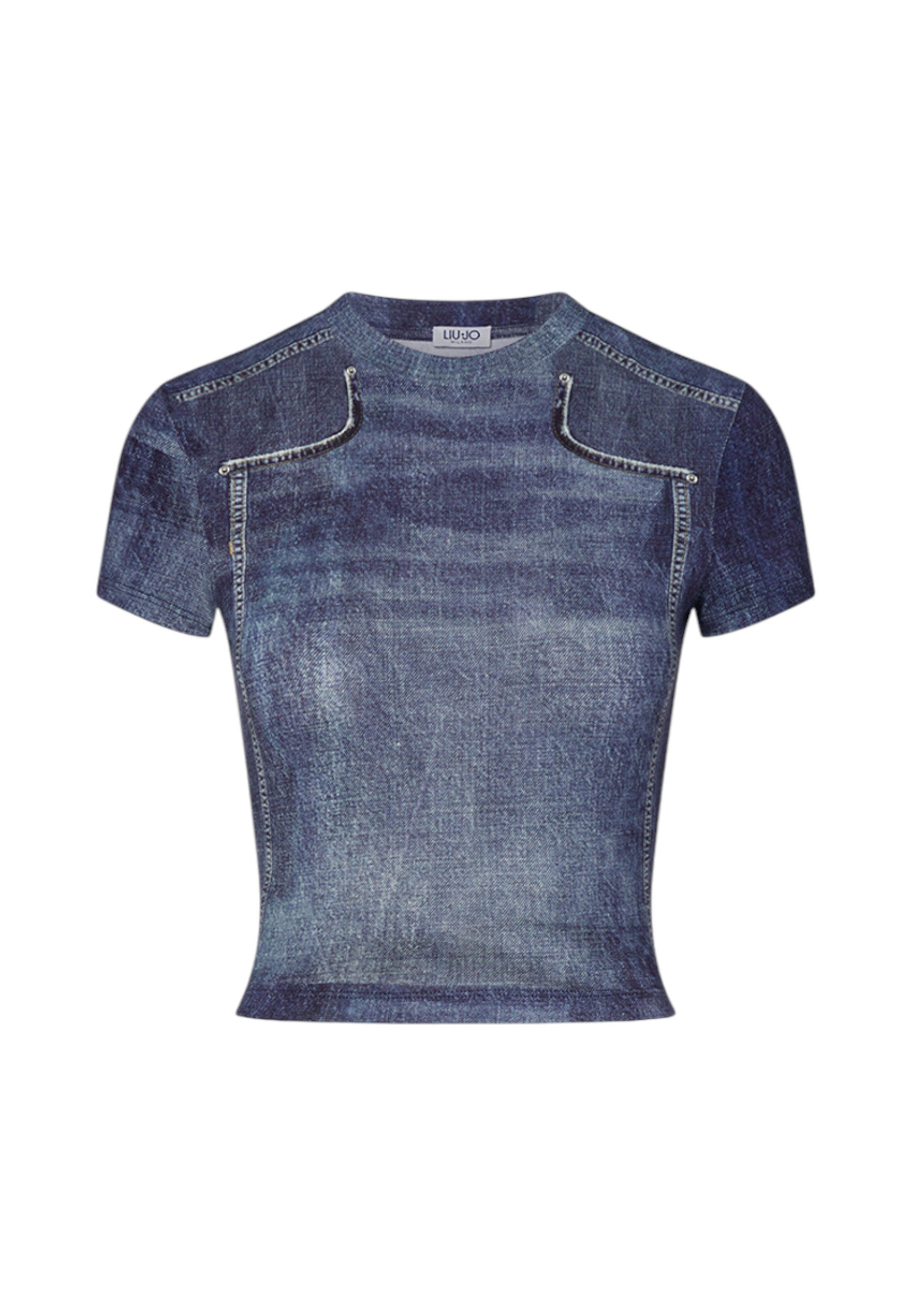T-Shirt Manica Corta Donna Liu Jo Effetto Denim Liu Jo feat ELODIE UA6502J1624