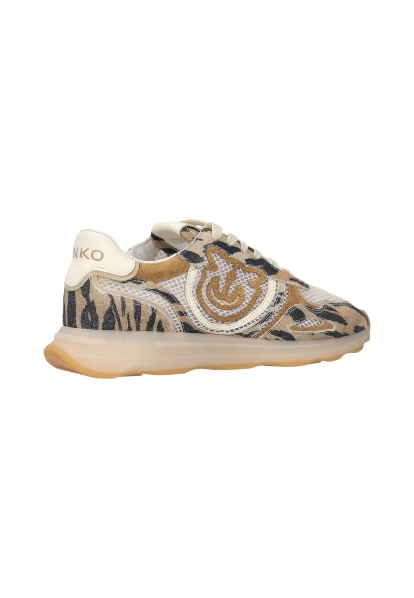 Sneakers Basse Donna Pinko In Camoscio Bovino Stampa Tigre Con Logo Love Birds Zoe 18B SS0175P088
