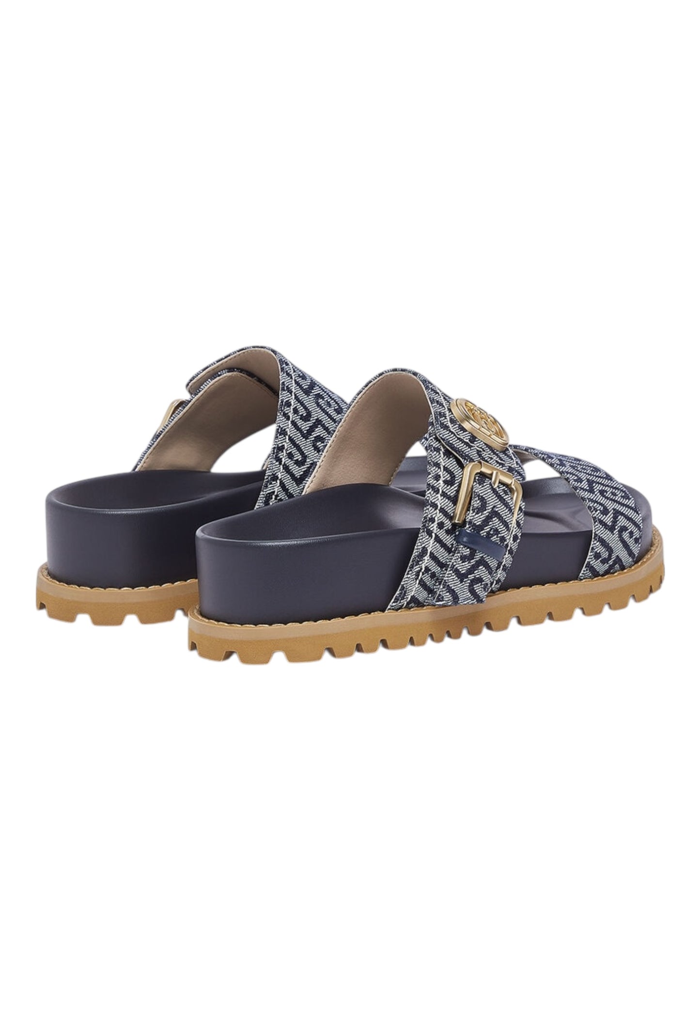 Ciabatte  Donna Liu Jo A Doppia Fascia In Denim Monogram Livia 02 SA6109TX523