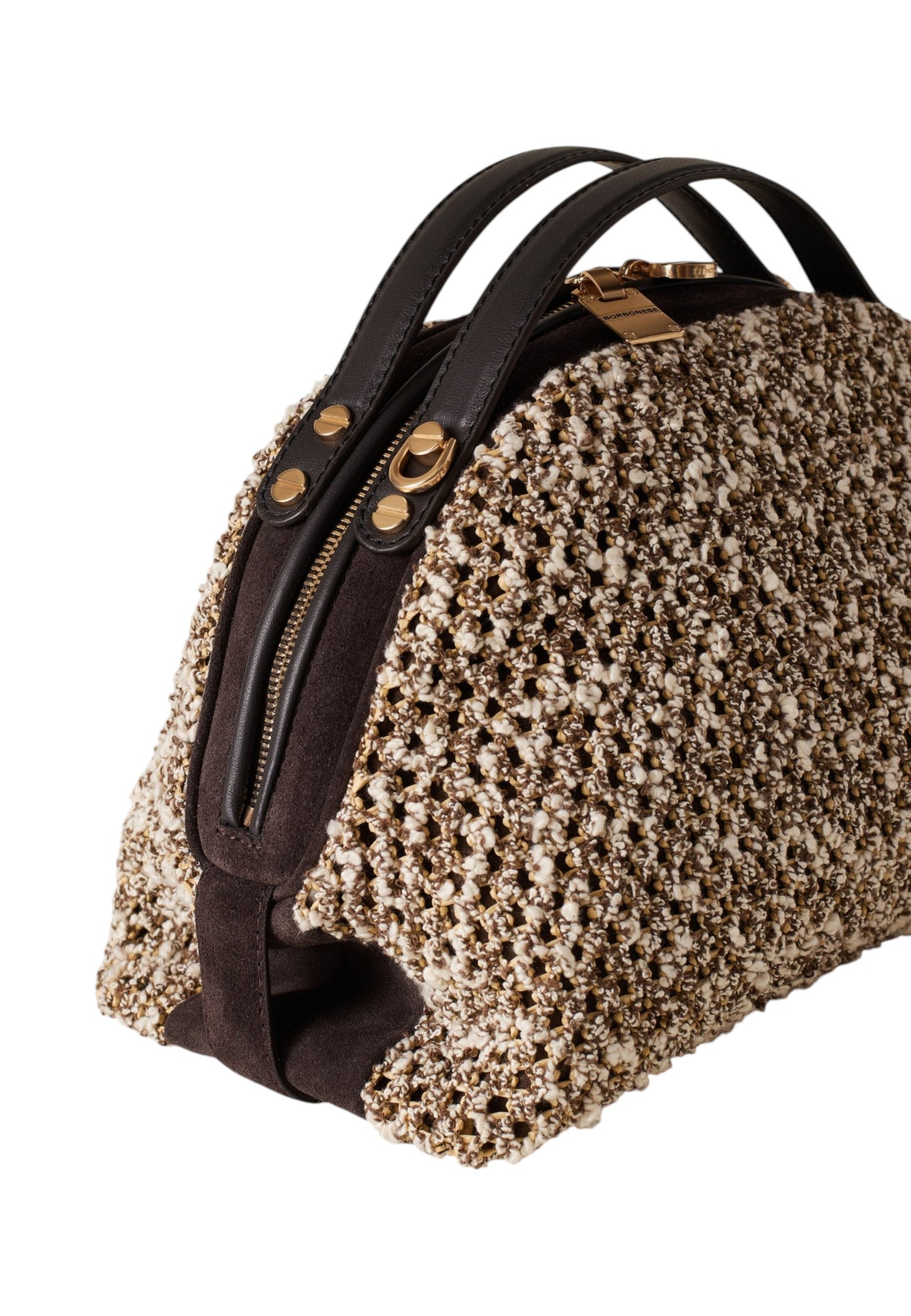 Borsa A Mano Donna Borbonese BaulettoSmall In Tessuto A Rete Con Tracolla Sexy 910103800383