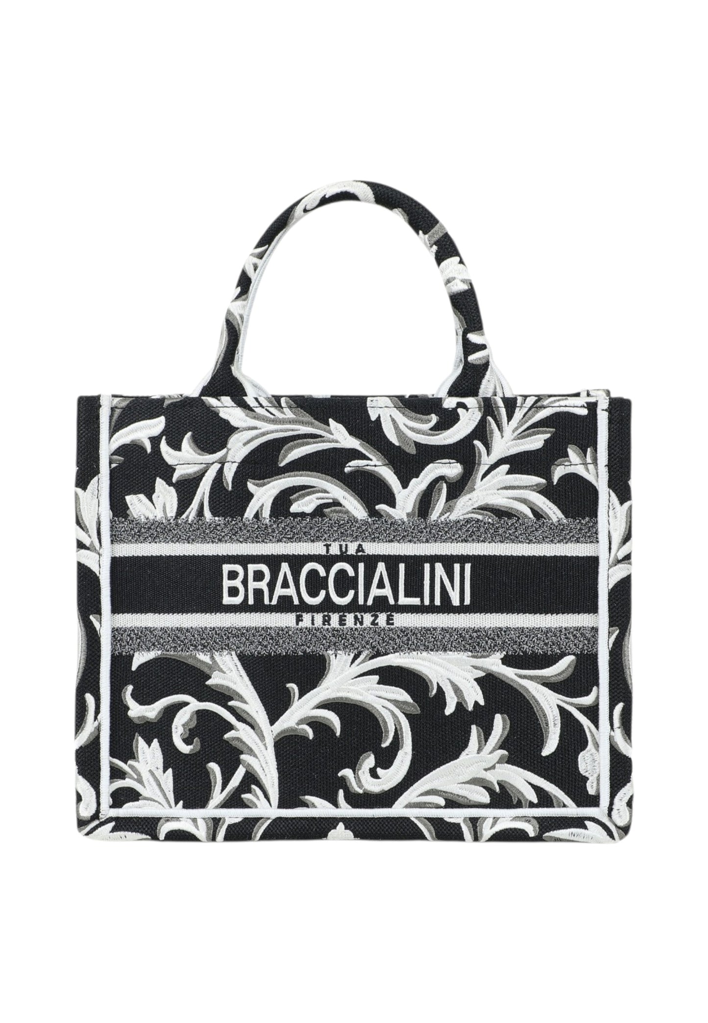 Borsa A Mano Donna Braccialini Tote Medium In Tessuto Con Ricami Esclusivi Queen B18920TY