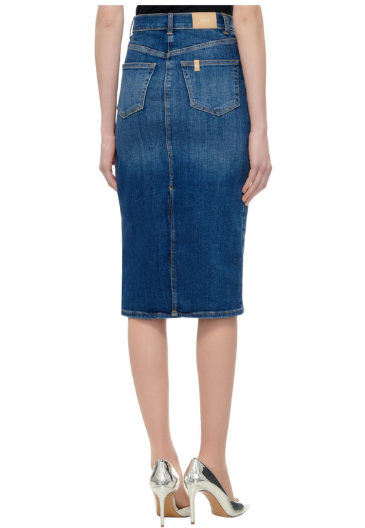 Gonna Midi Donna Liu Jo In Denim Longuette Chains  UA4100DS829