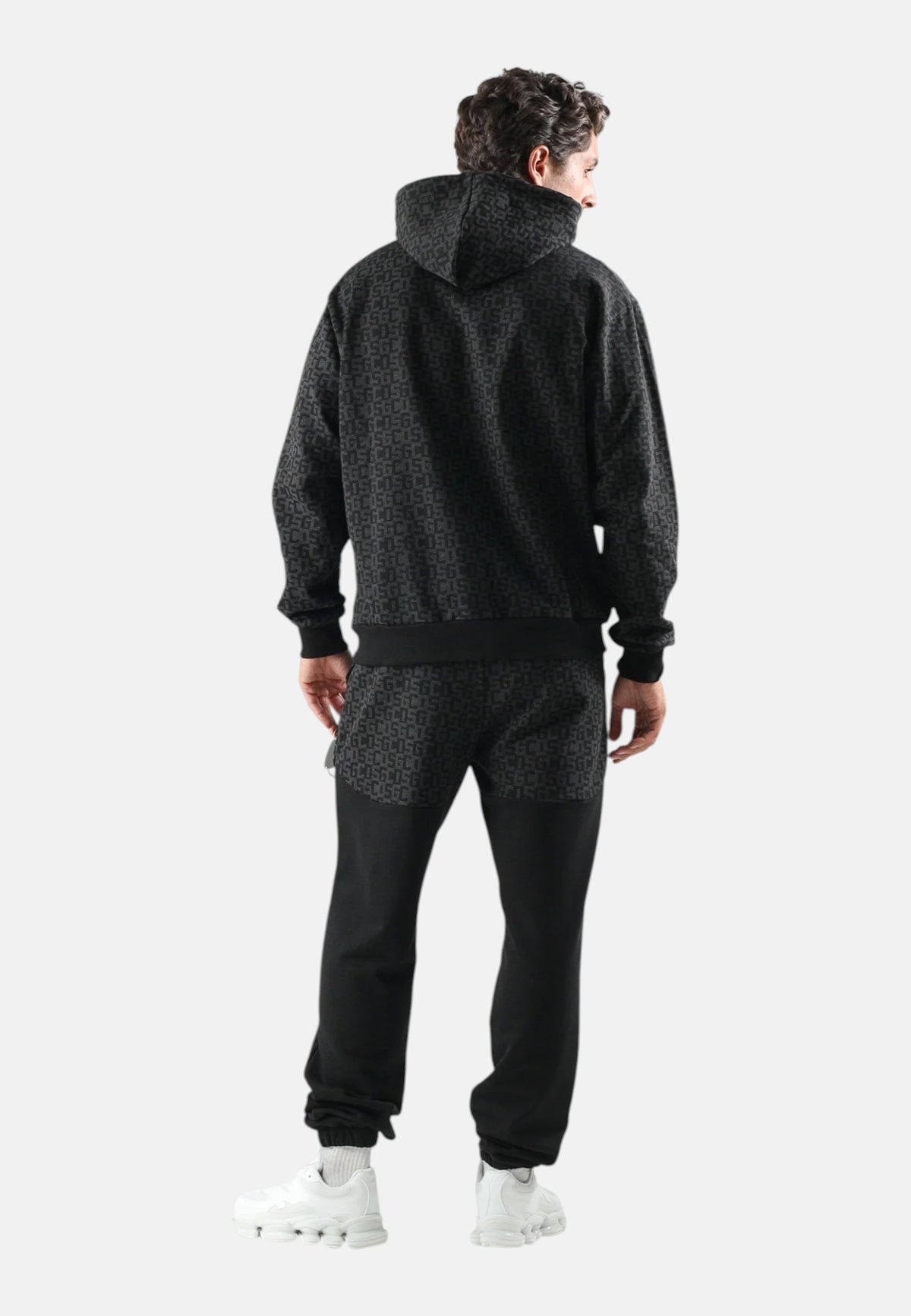 Pantaloni Tuta Uomo Gcds Puro cotone, motivo monogram, vita elasticizzata, coulisse regolabile, tasche laterali, fondo elasticizzato Monogram Sweatpants C2MWQI122F245