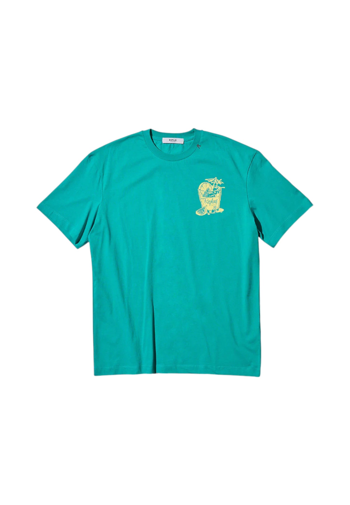 T-Shirt Manica Corta Uomo Replay In Jersey Con Stampa Cocktail  M3338 .000.2660