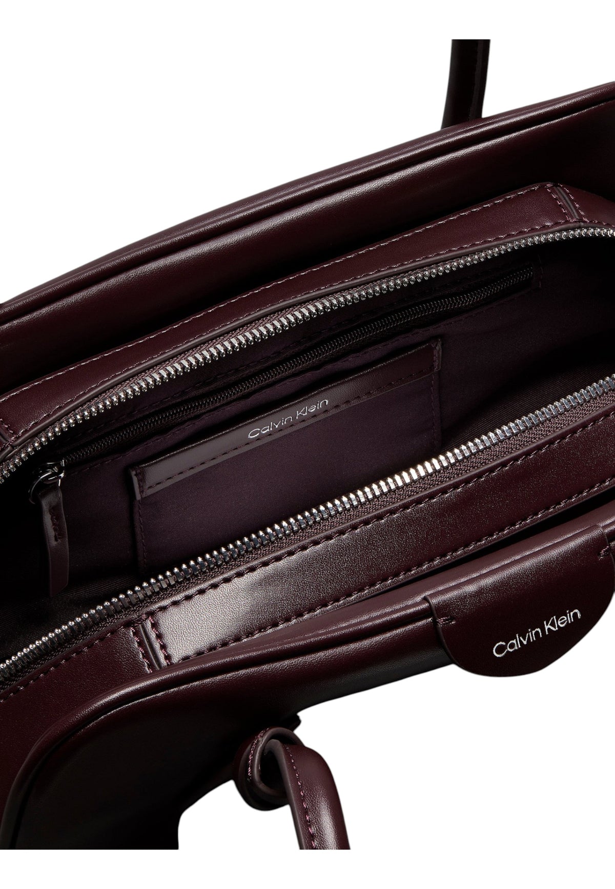Borsa A Spalla Donna Calvin klein Ecopelle Liscia, Doppi Manici Lunghi, Chiusura Superiore Con Zip, Charm Con Emblem Logo, Logo Calvin Klein Laminato, Interno Foderato, Dimensioni 30 � 14 � 10,9 Cm Emblem Trio LV04F3369G